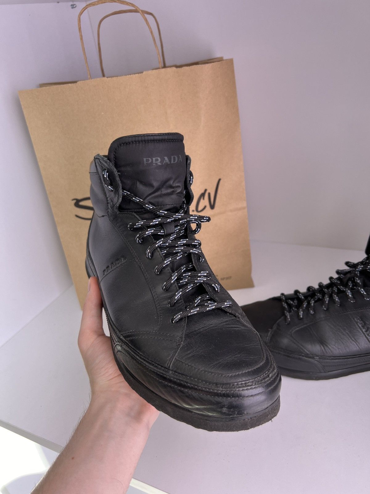 Prada × Vintage Vintage Prada High Cut Sneakers Men's Size US 8 / EU 41 - 11 Thumbnail