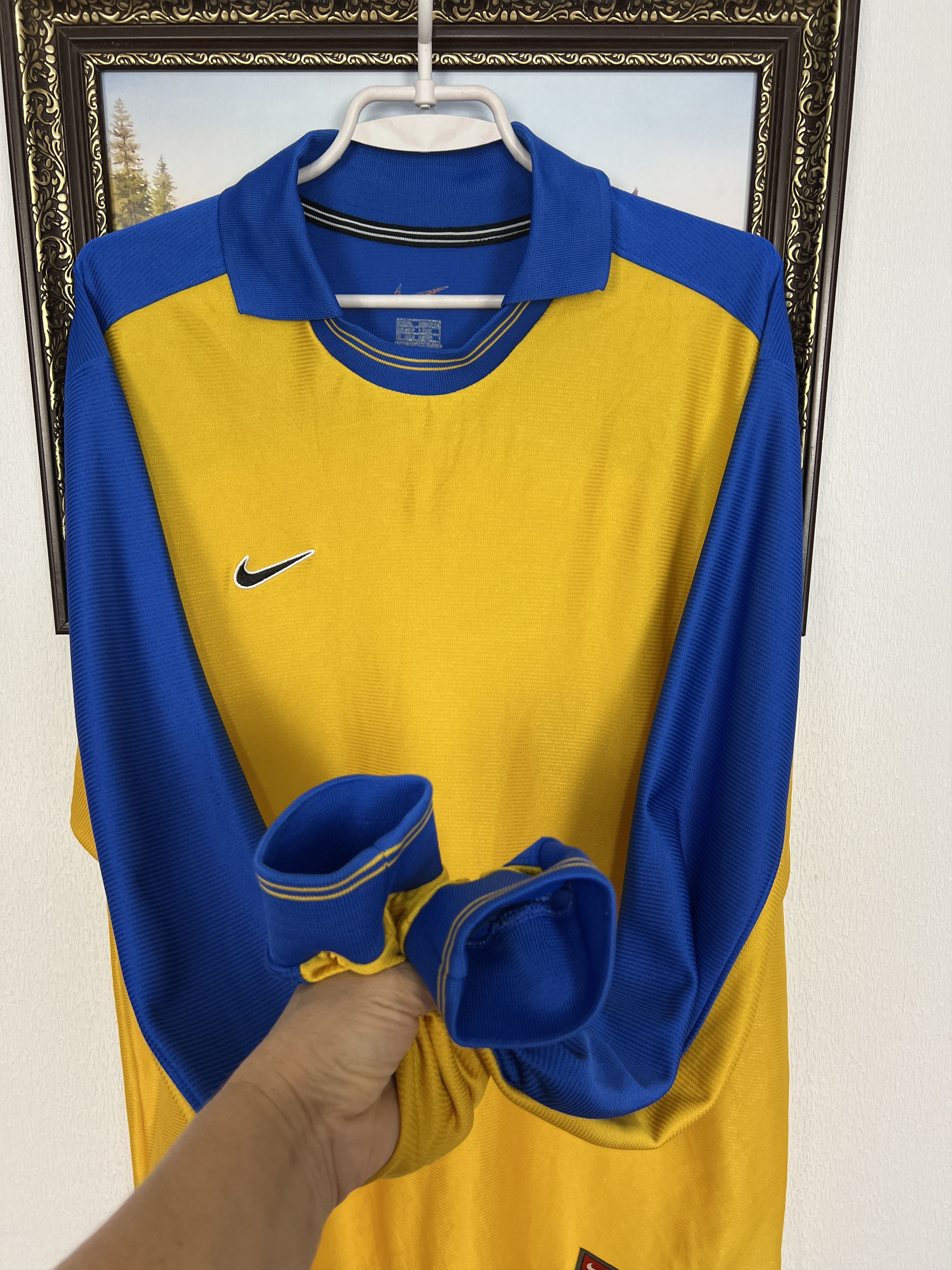 Nike Vintage Football Template Shirt Soccer Long Sleeve Jersey Size US XXL / EU 58 / 5 - 6 Thumbnail