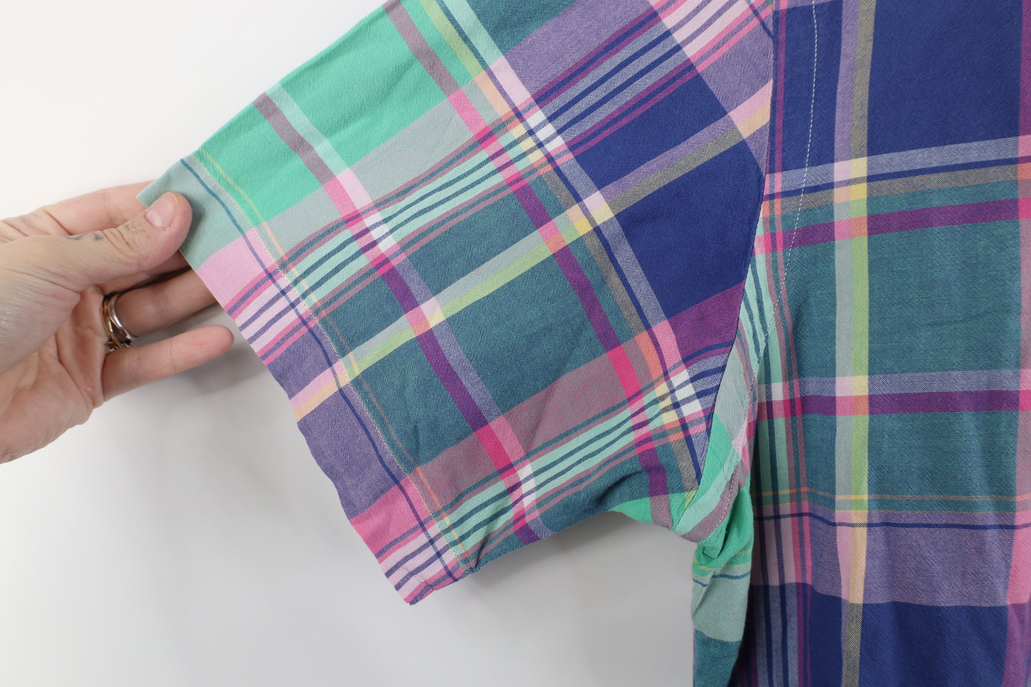 Ralph Lauren × Vintage Vintage 90s Ralph Lauren Madras Plaid Button Down Shirt Size US M / EU 48-50 / 2 - 6 Thumbnail