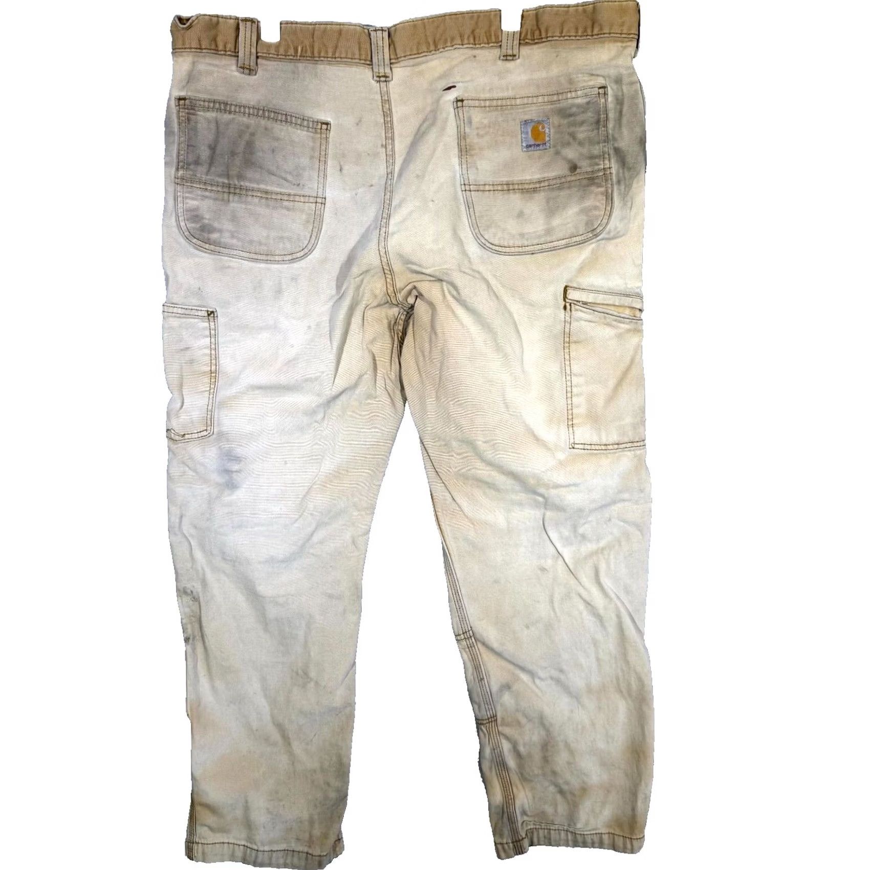 Carhartt Carhartt Pants Men's 40x30 Tan Stretch Relaxed Fit Canvas Utility Workwear Size US 40 / EU 56 - 2 Thumbnail