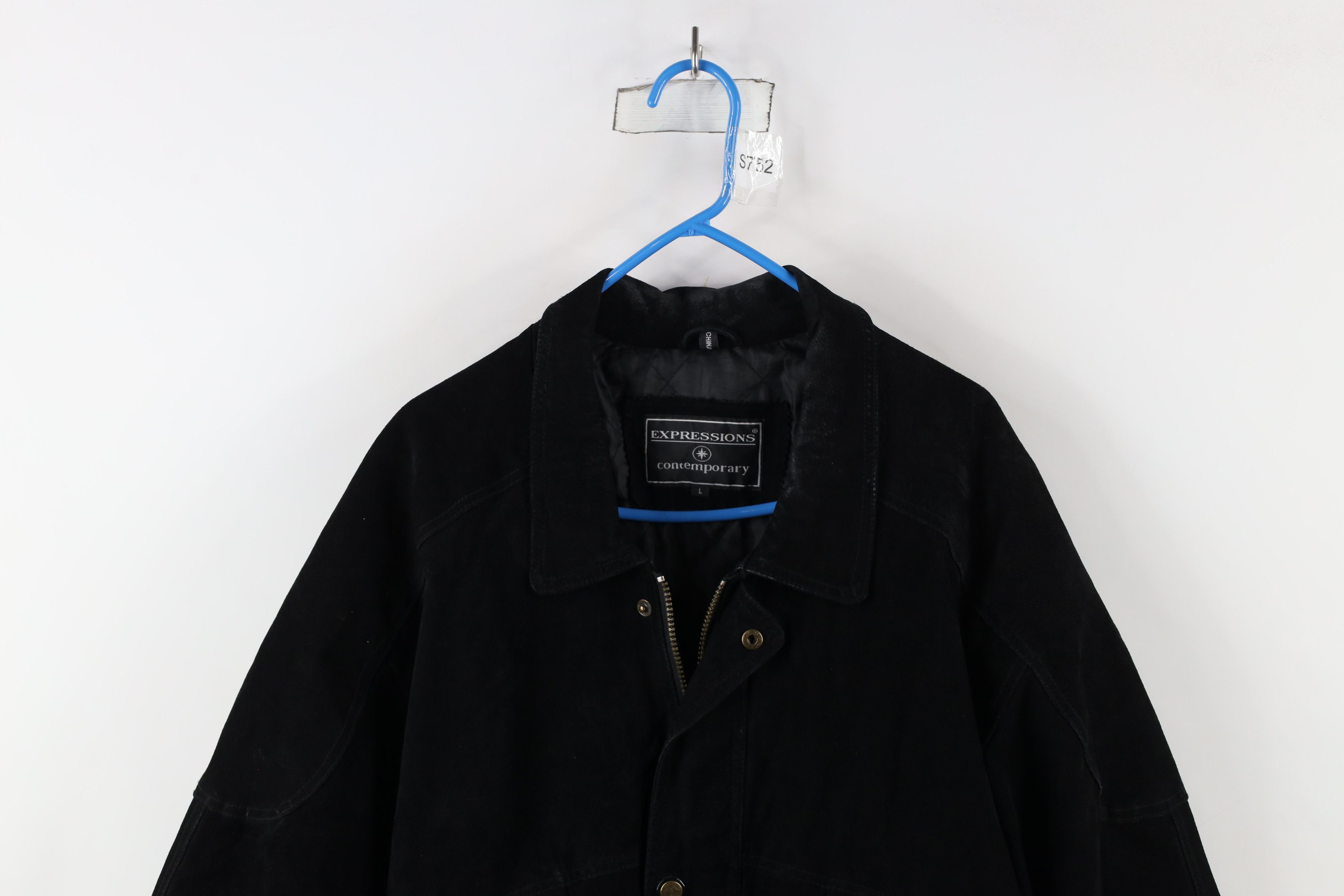 Vintage 90s Streetwear Quilted Suede Leather Bomber Jacket