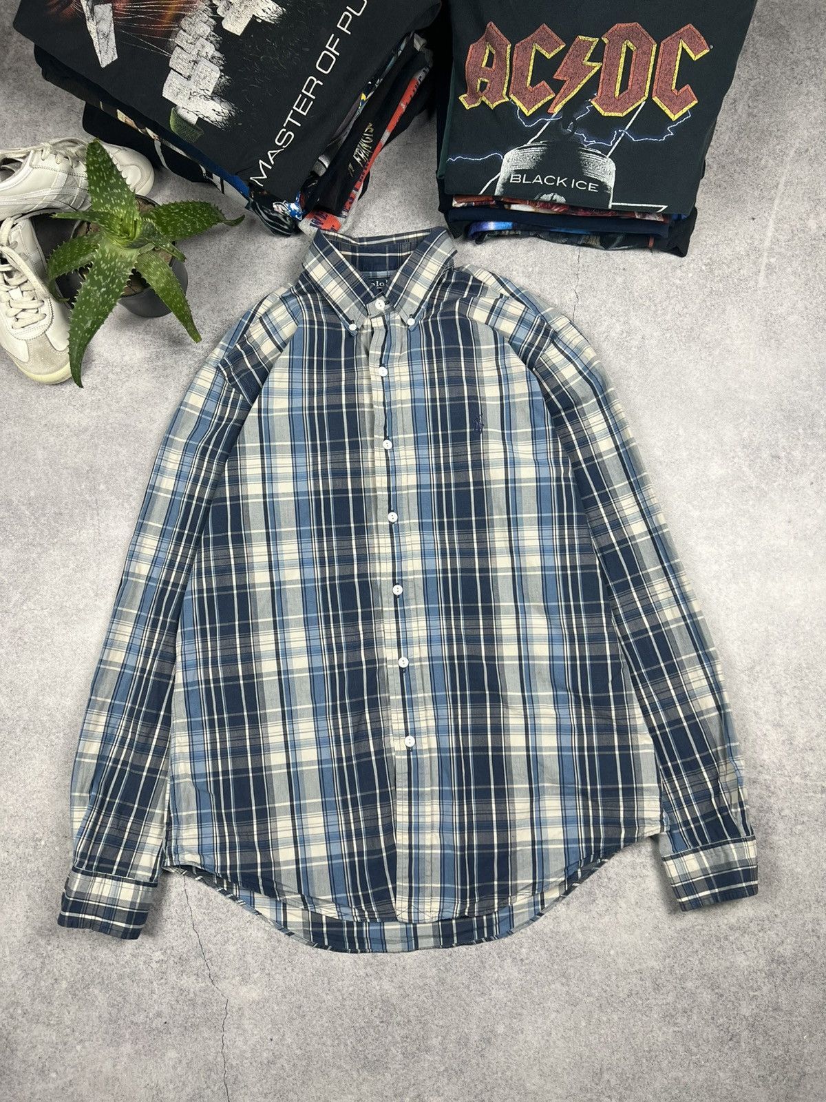 Ralph Lauren Vintage Ralph Lauren Striped Button Up Distressed Y2K Shirt Size US M / EU 48-50 / 2 - 1 Thumbnail
