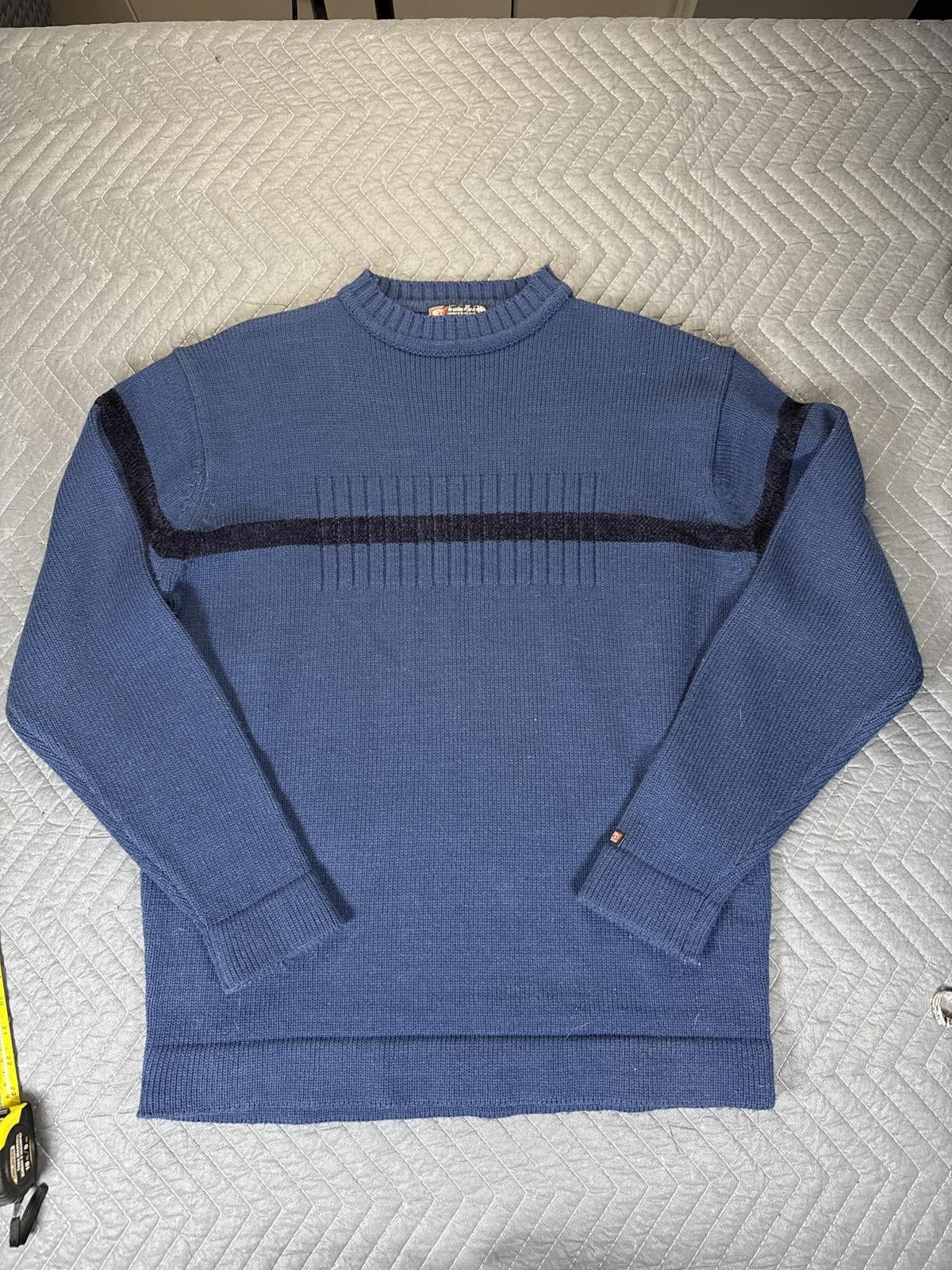Point Zero Point Zero Knit Sweater Mens Large Blue Crewneck Size US L / EU 52-54 / 3 - 1 Thumbnail