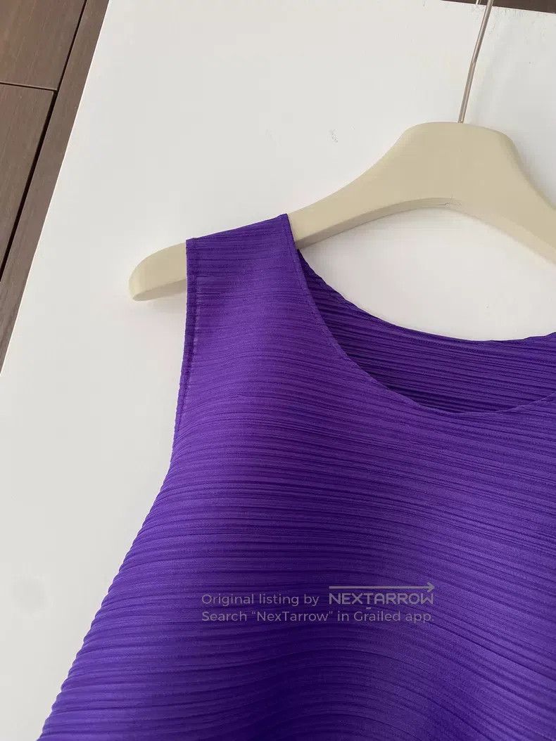 Issey Miyake Issey Miyake Purple Green Color Block Horizontal Stripe Ve Size L / US 10 / IT 46 - 4 Thumbnail