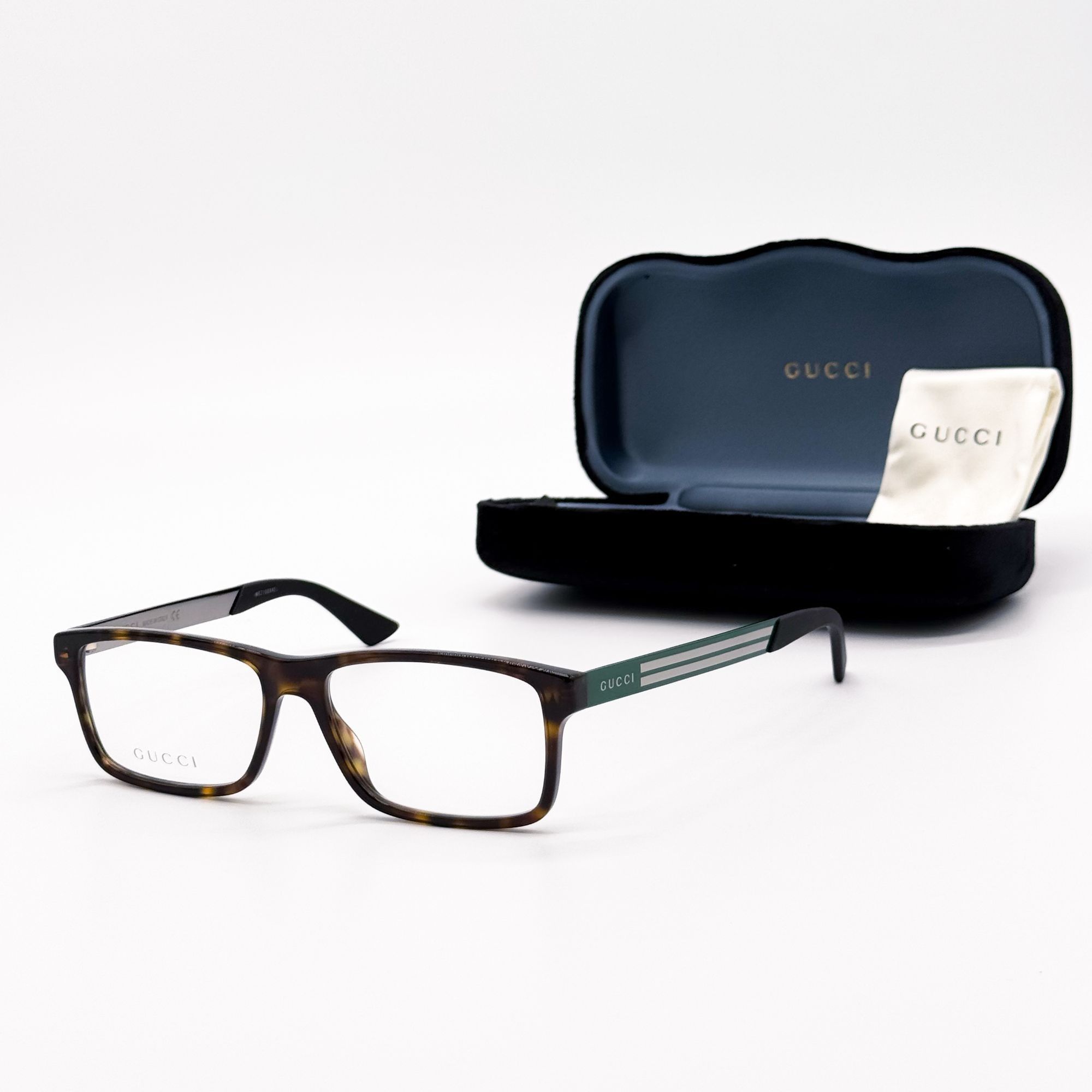 Gucci NEW GG0692O 002 GUCCI MEN HAVANA GREEN EYEGLASSES GUCCI Size ONE SIZE - 1 Thumbnail