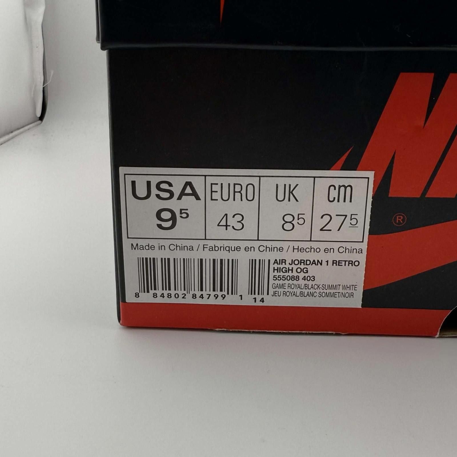 Nike og box Nike Air Jordan 1 Retro High OG Game Royal 9.5 Used Size US 9.5 / EU 42-43 - 10 Thumbnail