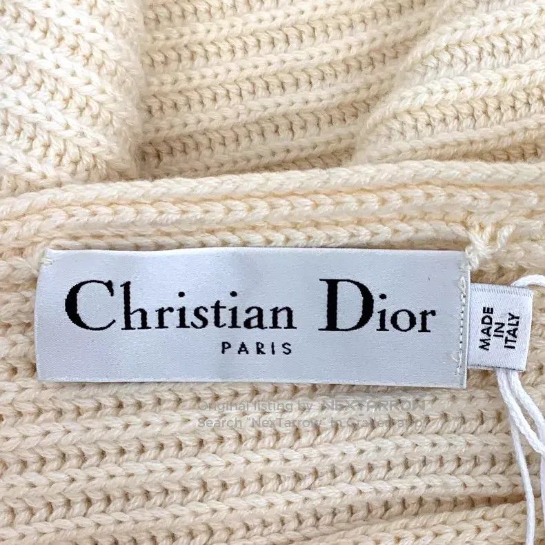 Dior Dior Beige cashmere irregular round-neck long-sleeved knit Size L / US 10 / IT 46 - 5 Thumbnail