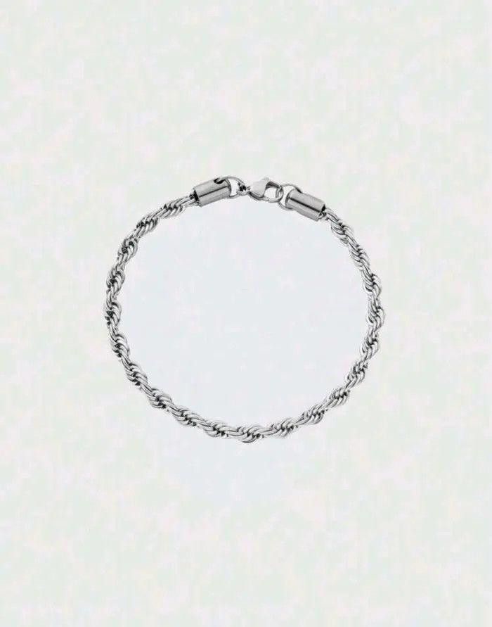 Jewelry Twisted Rope Steel Bracelet Size ONE SIZE - 2 Thumbnail