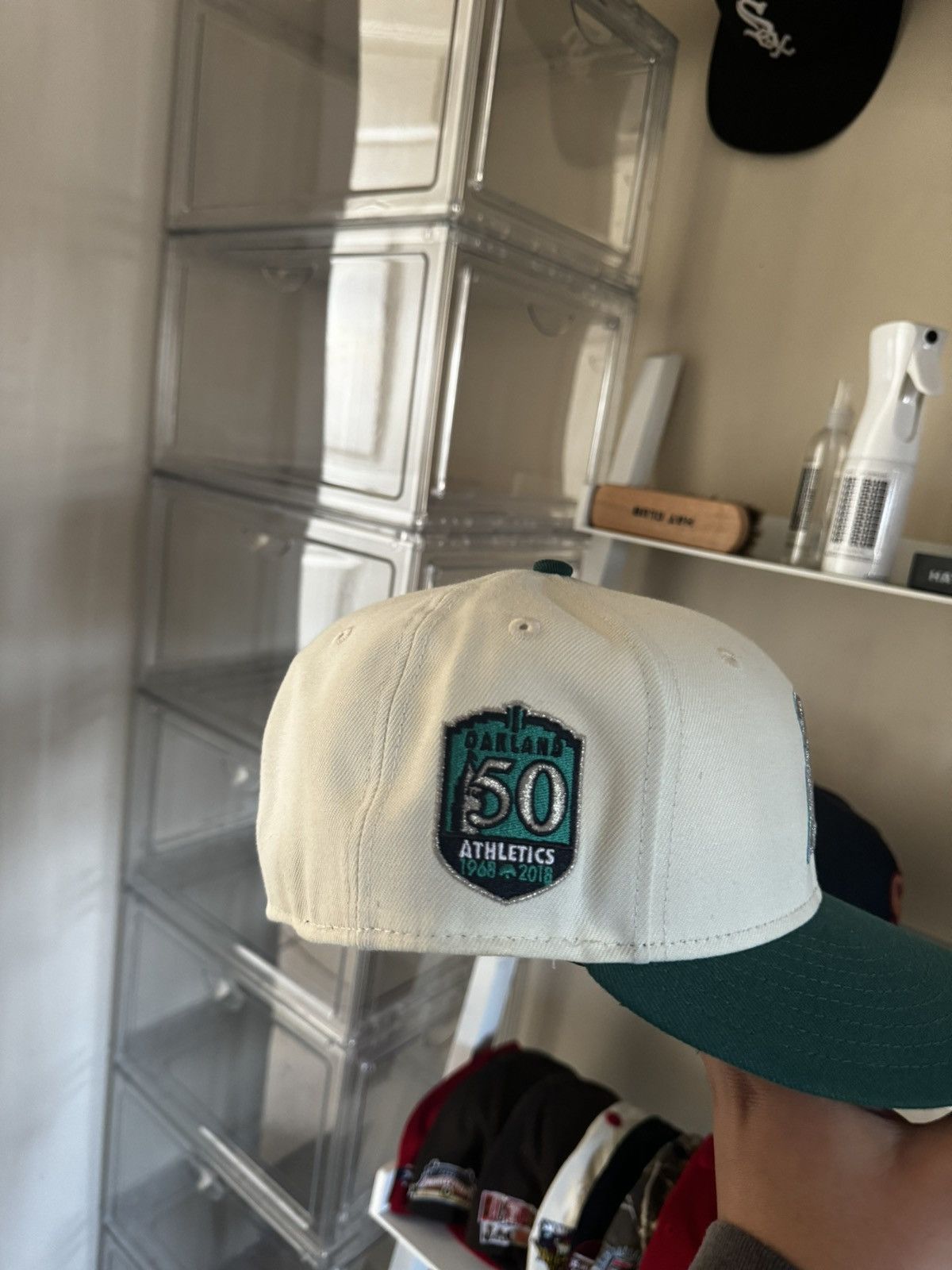 Hat Club hatclub sharks crossover Oakland A’s worn 3x size 5/8 Size ONE SIZE - 2 Thumbnail