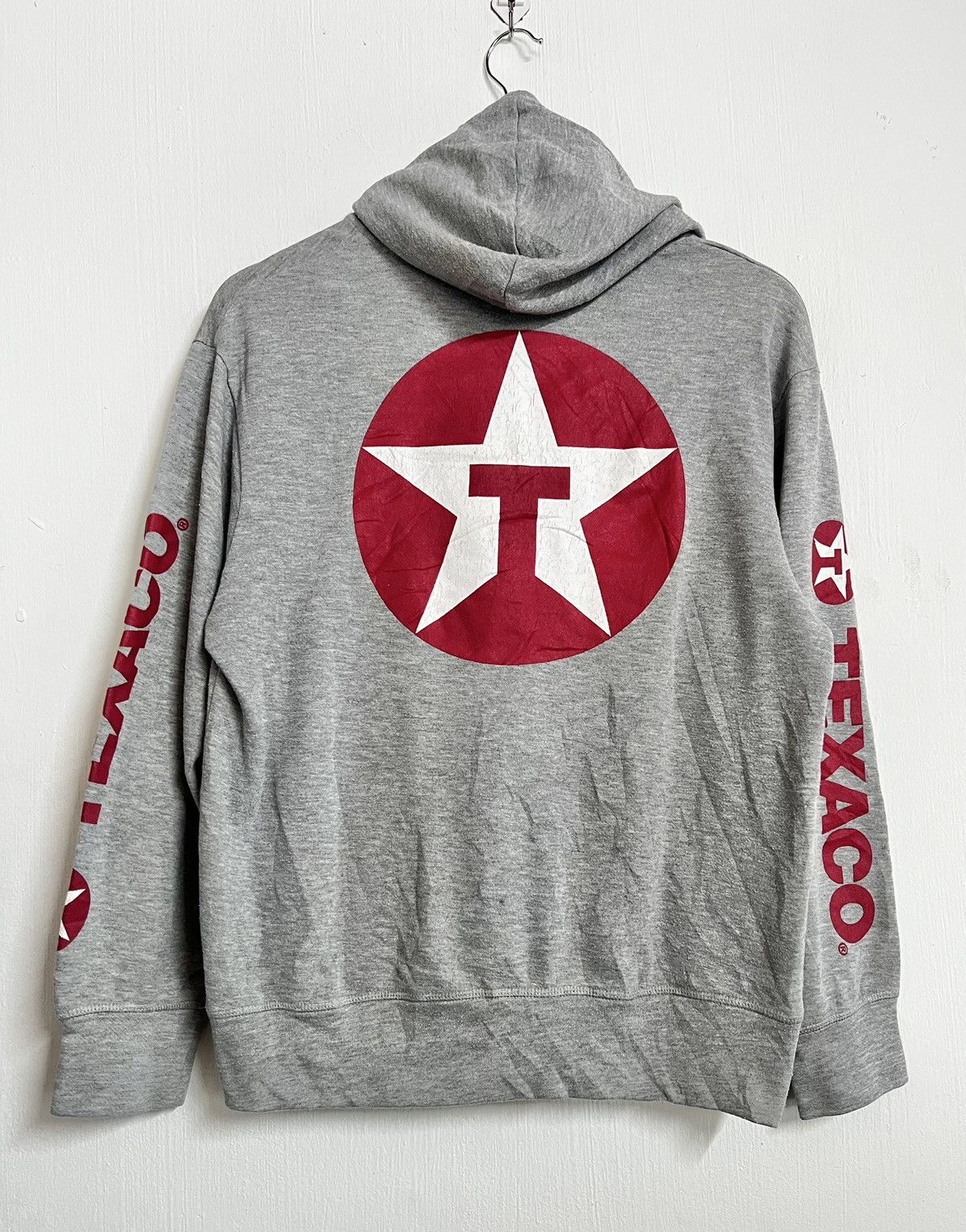 image of Hype x Vintage Hot Dropsvintage Texaco Motor Oil Hoodie in Grey, Men's (Size Medium)