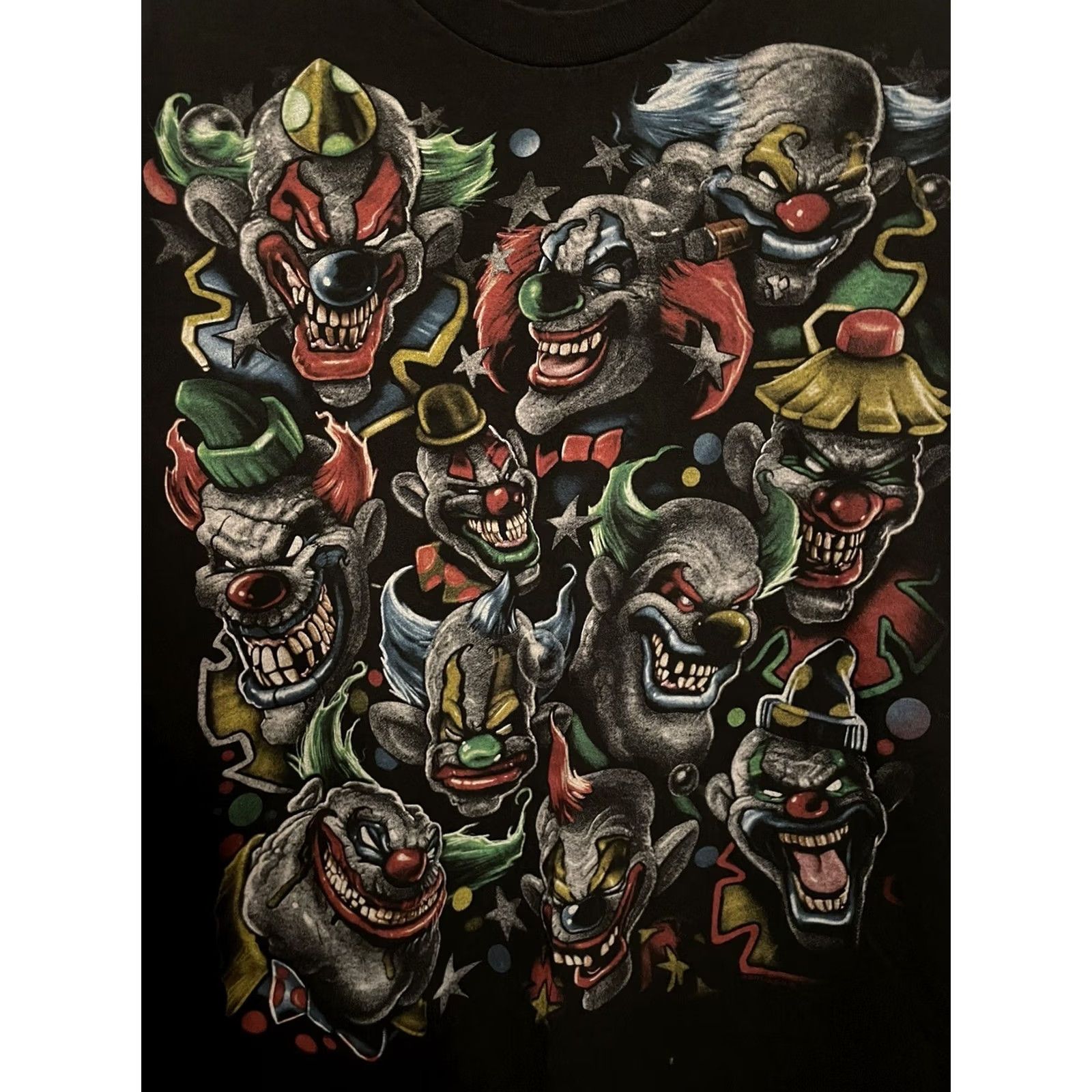 Vintage VTG Scary Clowns Circus Abstract Smokey Black T-Shirt 2XL Unbranded Unisex Adults Short Sleeve Shirts Mens Womens Size US XXL / EU 58 / 5 - 2 Thumbnail
