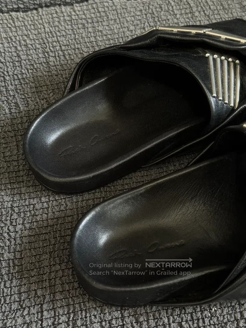 Rick Owens Rick Owens Metallic Asymmetrical Fingerless Leather Slippe Size US 7.5 / IT 37.5 - 7 Thumbnail