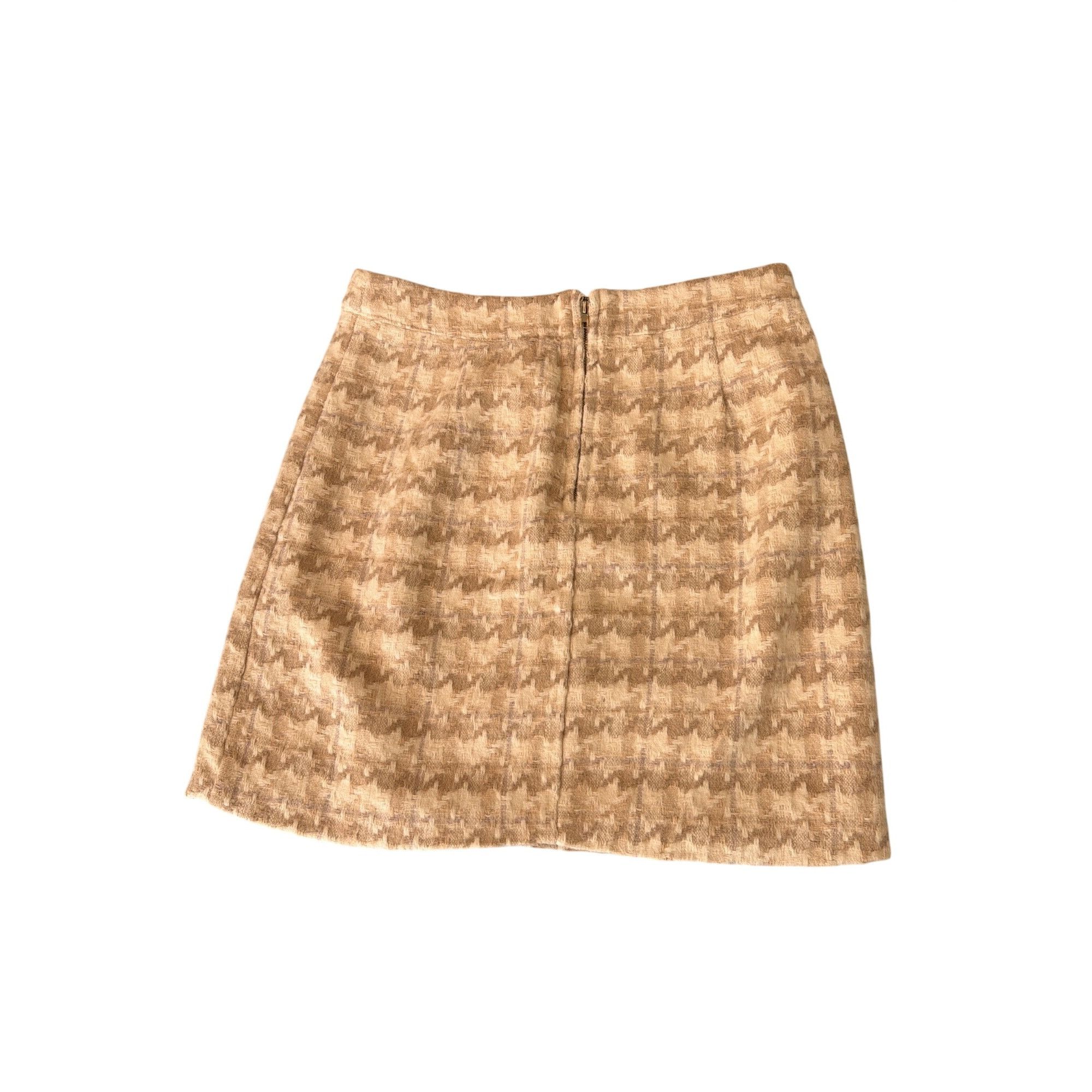 Other Entro Houndstooth Beige White Mini Skirt Side Slit Lined Bac Size 27" / US 4 / IT 40 - 4 Thumbnail