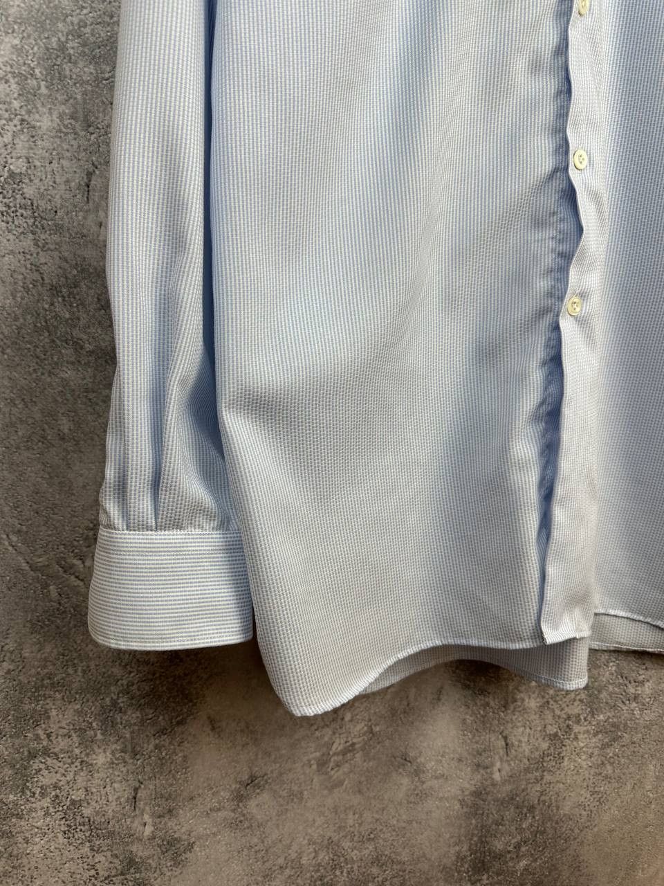 Pal Zileri Pal Zileri Luxury Cotton Poplin Striped Shirt Light Blue Size US XXL / EU 58 / 5 - 6 Thumbnail