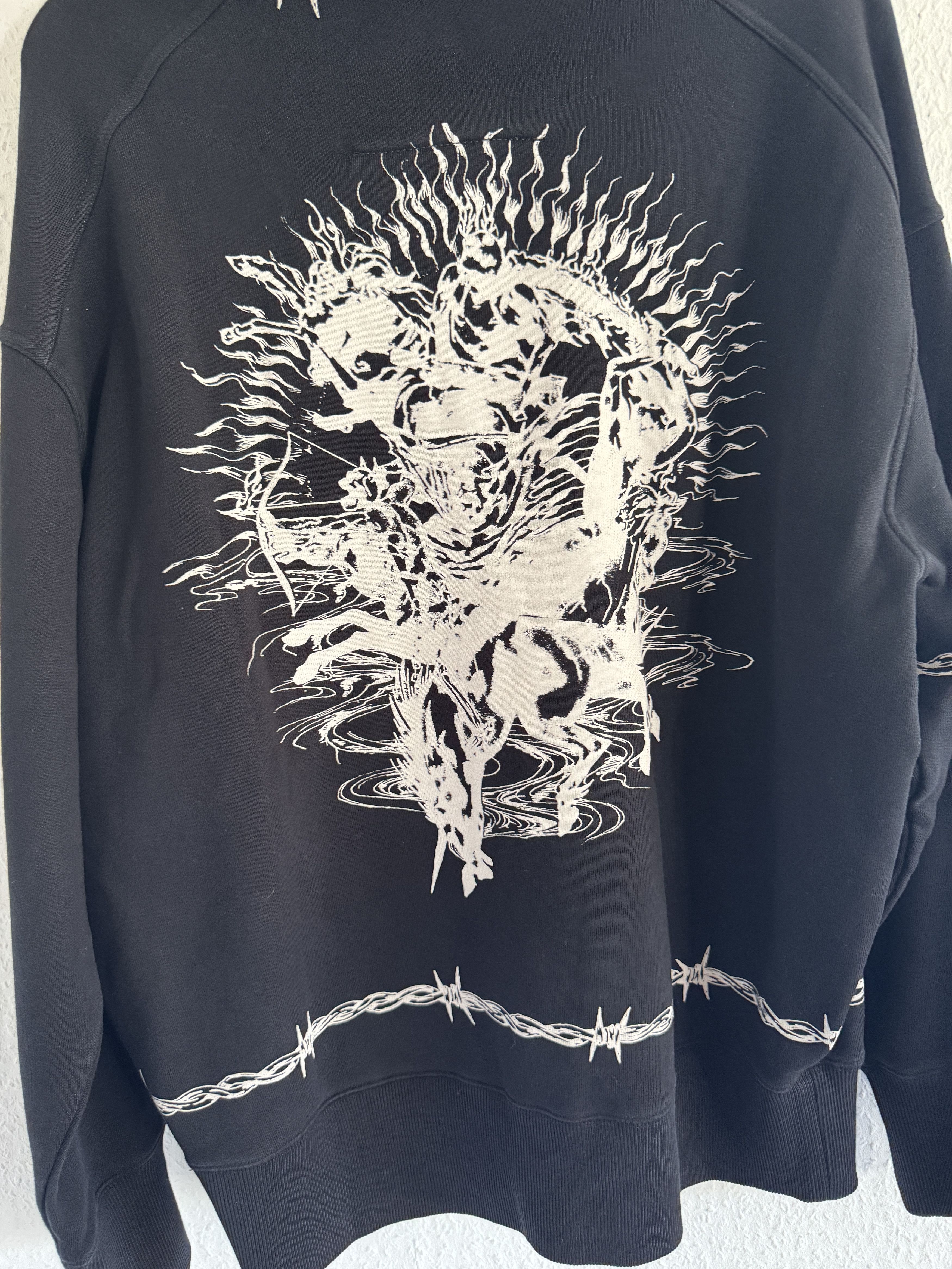 Givenchy Black Barbed Wire Eagle Oversized Hoodie Size US S / EU 44-46 / 1 - 13 Thumbnail