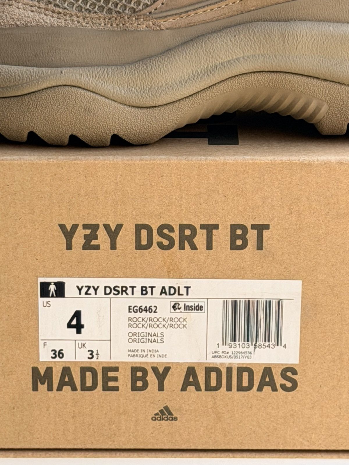 Yeezy Adidas Yeezy Desert Boot Rock 2019 Size 4 Style Code EG6462 Size US 5 / EU 37 - 2 Thumbnail