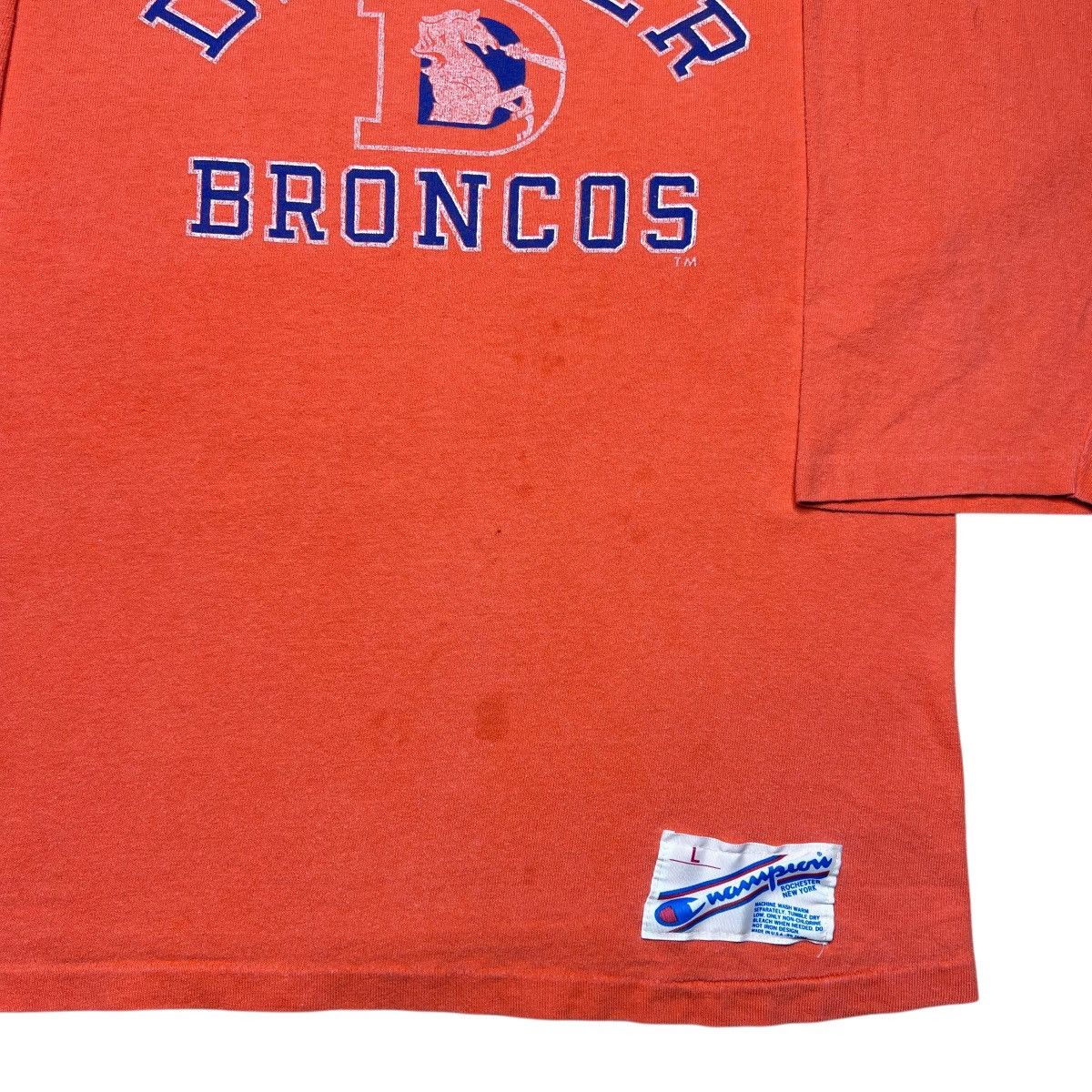 Champion × NFL × Vintage Vintage 1980s NFL Denver Broncos Champion Quarter Sleeve Tee Size US L / EU 52-54 / 3 - 16 Thumbnail