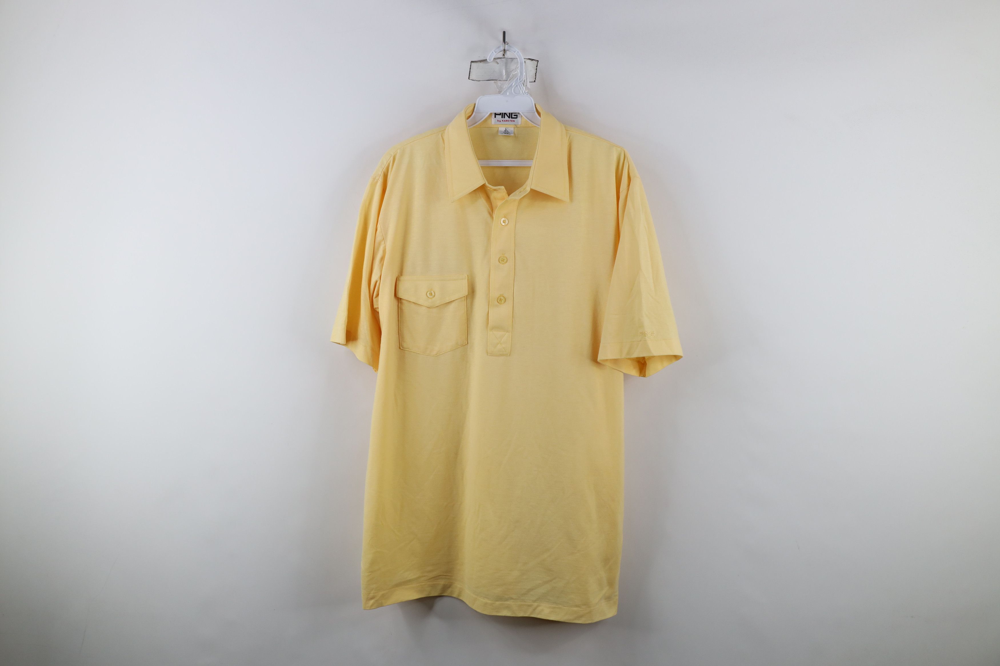 PING × Vintage Vintage 80s 90s Ping Golf Knit Golfing Polo Shirt Yellow Size US L / EU 52-54 / 3 - 1 Thumbnail