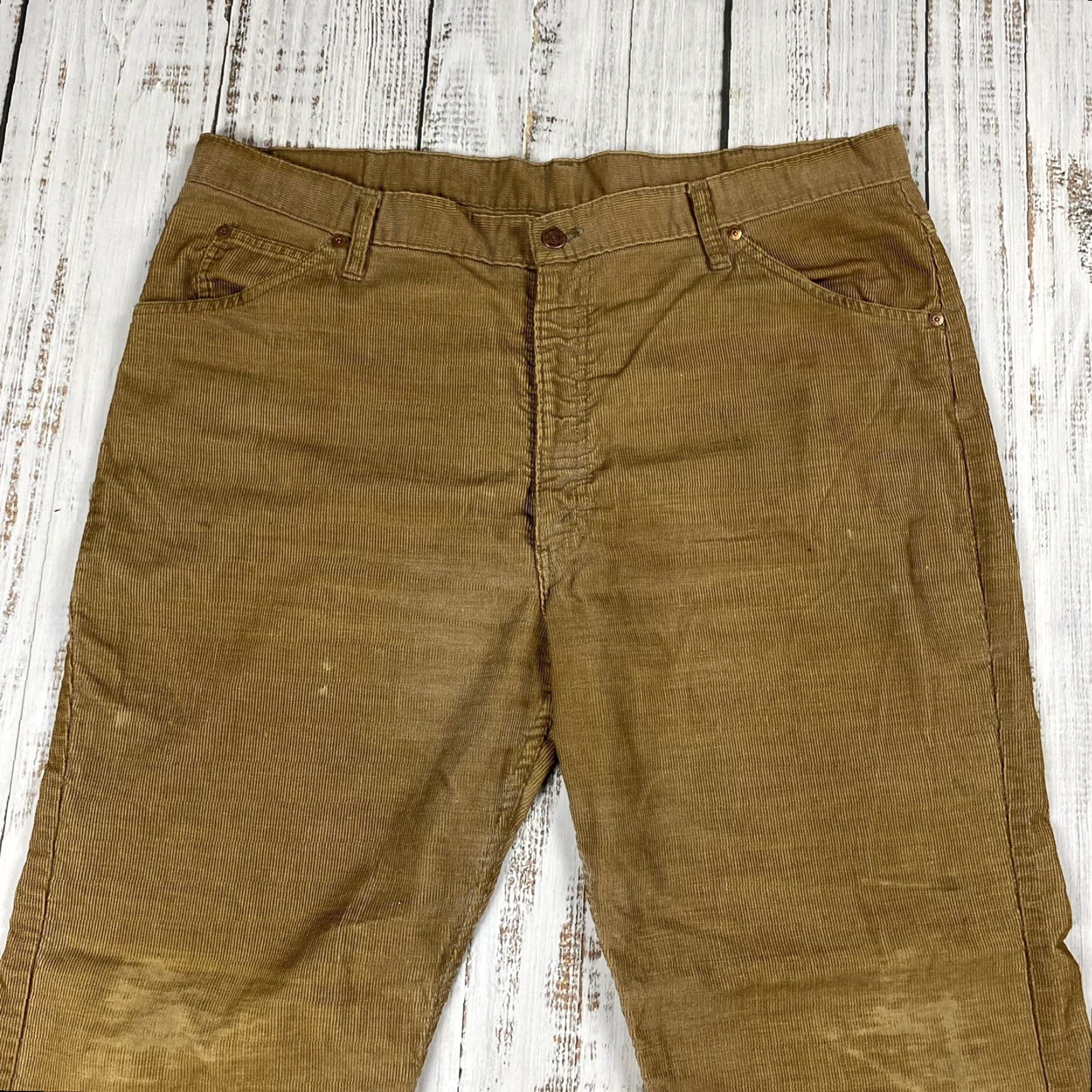 Vintage VINTAGE Roebucks ROCKABILLY MEN'S CORDUROY PANTS Straight Leg 41 Brown 80s Rockabilly Mens 41 Regular Inseam 30.5 Size US 41 - 2 Thumbnail
