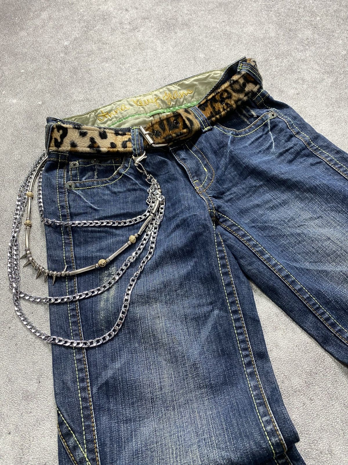 Japanese Brand 2000s Anna Kenny Front stich flare jean Size US 29 - 3 Thumbnail