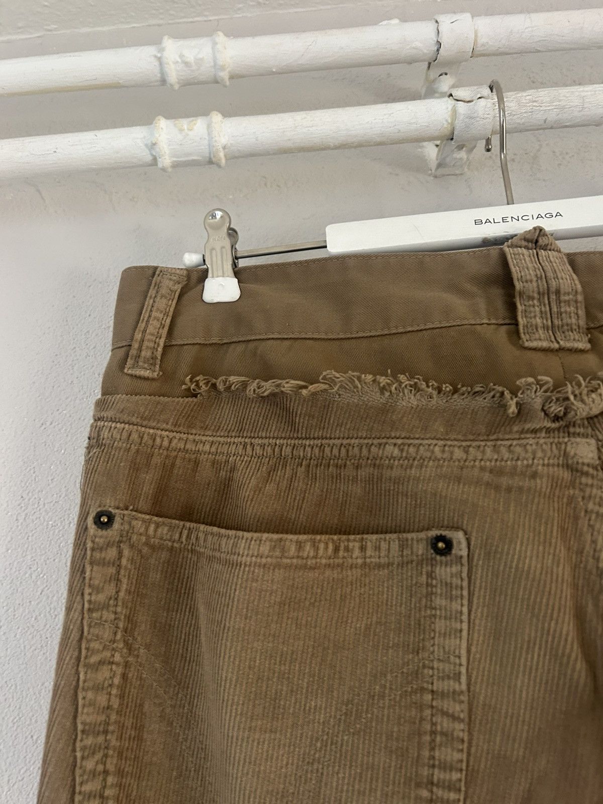 Dries Van Noten Dolce & Gabbana Brown Distressed Corduroy Pants Size US 33 - 9 Thumbnail