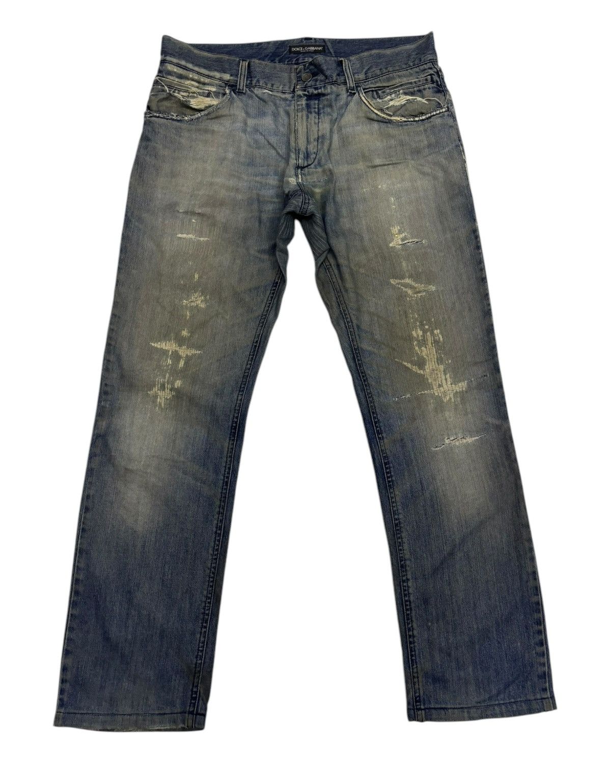 Dolce & Gabbana 🔥DOLCE & GABBANA THRASHED REPAIRED JEANS Size US 36 / EU 52 - 1 Thumbnail