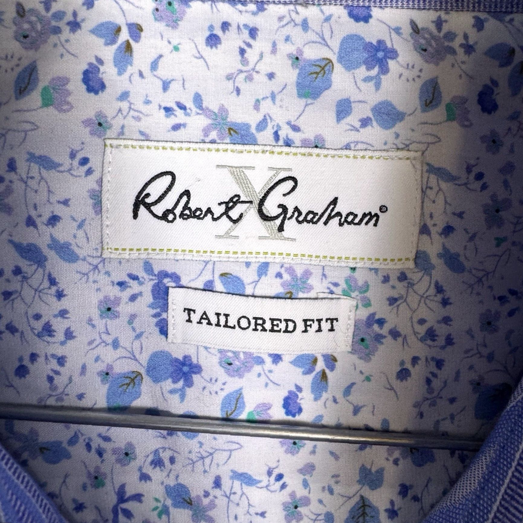 Robert Graham Robert Graham X Dress Shirt Mens 16 Steel Blue Striped Cotton Preppy Slim Tailored Fit Professional Casual Dress Shirt Mens Size 42R - 5 Thumbnail