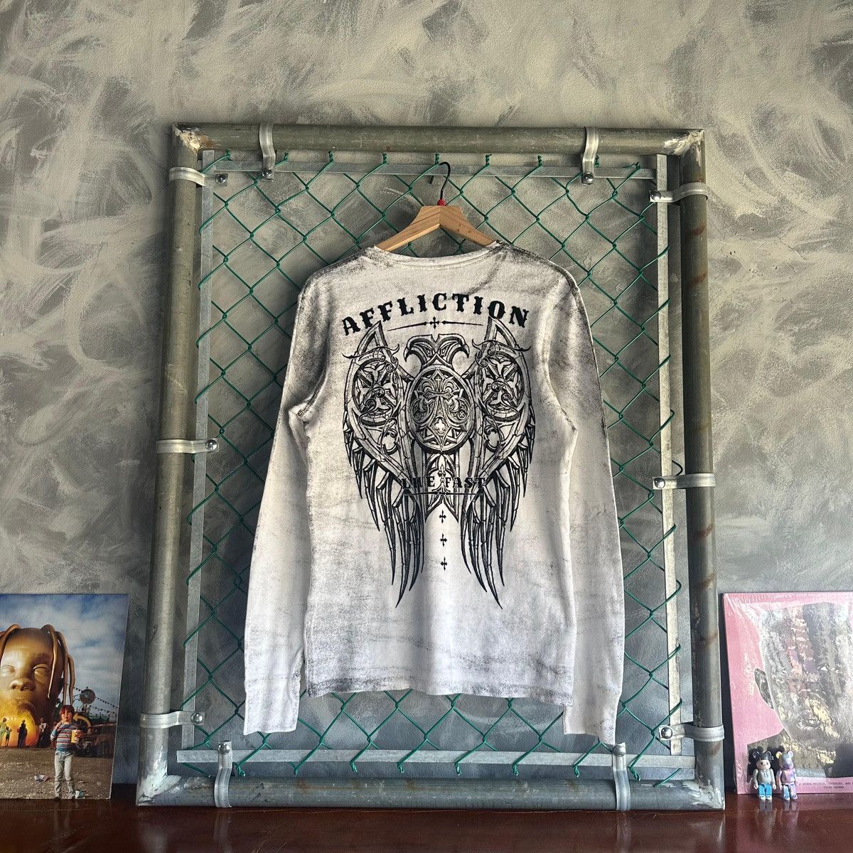 Affliction Vintage Affliction Cross Grunge Thermal LSY2K Pinkman Size US L / EU 52-54 / 3 - 6 Thumbnail