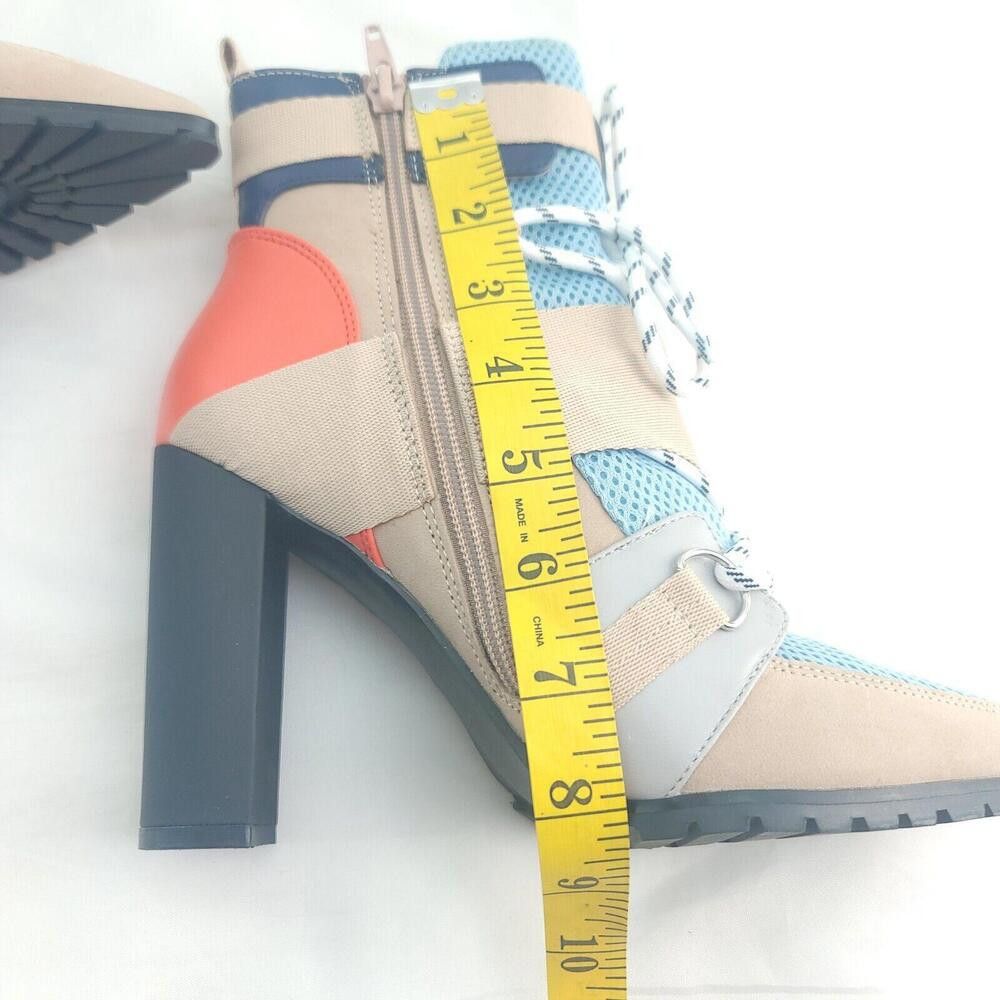 Steve Madden Steve Madden Illusion Tan Leather Blue Size 7.5 Heeled Boot Size US 7.5 / IT 37.5 - 5 Thumbnail