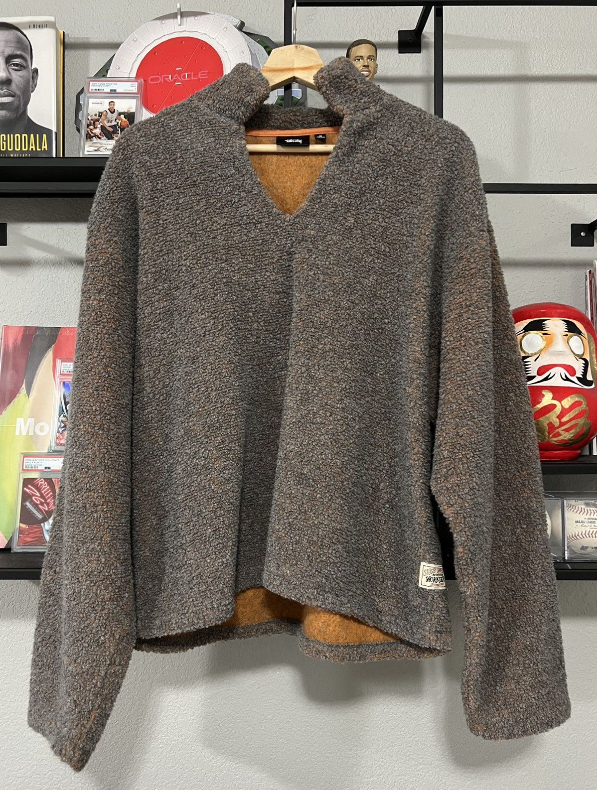 Stussy Wool Blend Sherpa Pullover | Grailed
