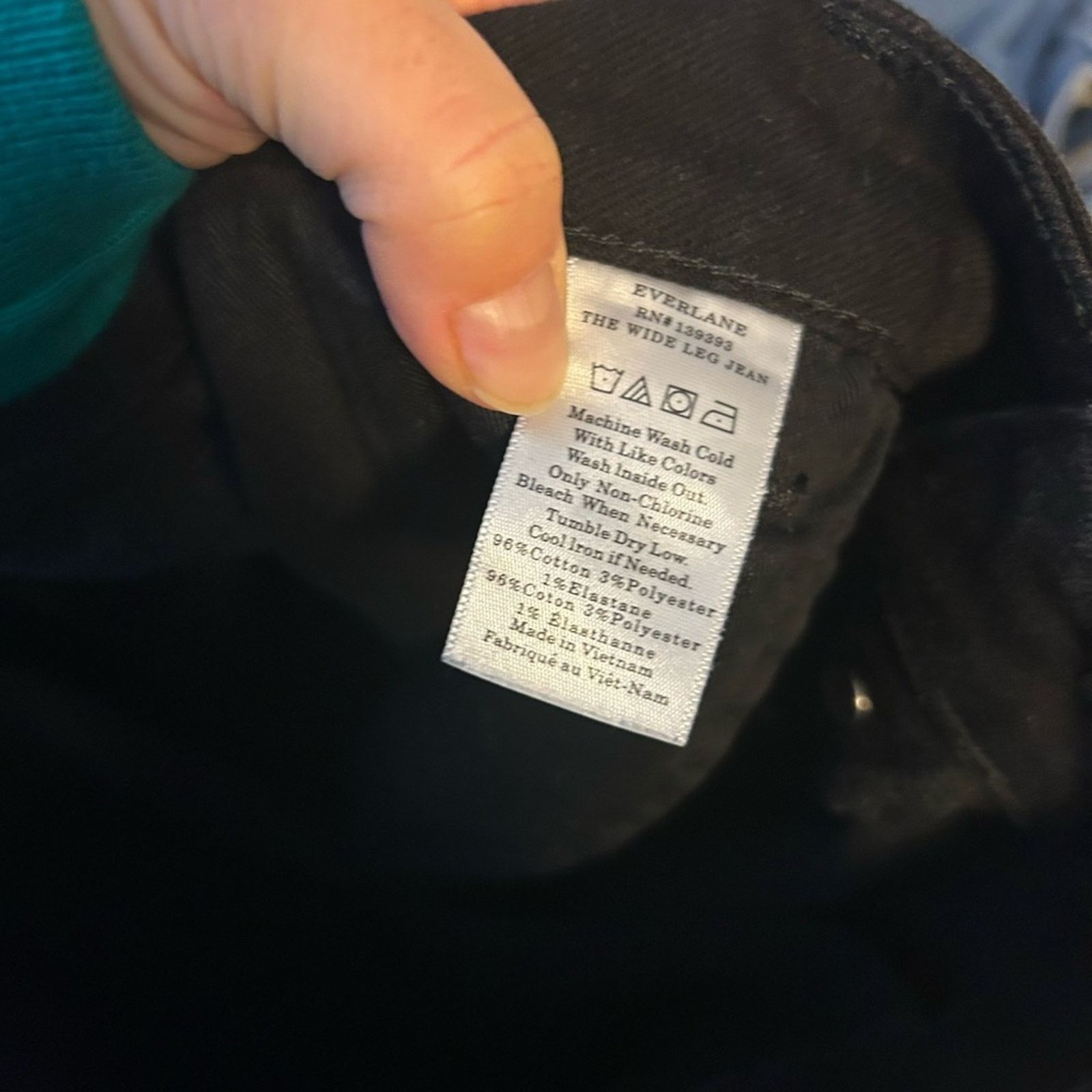 Everlane Everlane Button Fly Black Wide Leg Jeans Size 31" - 4 Thumbnail