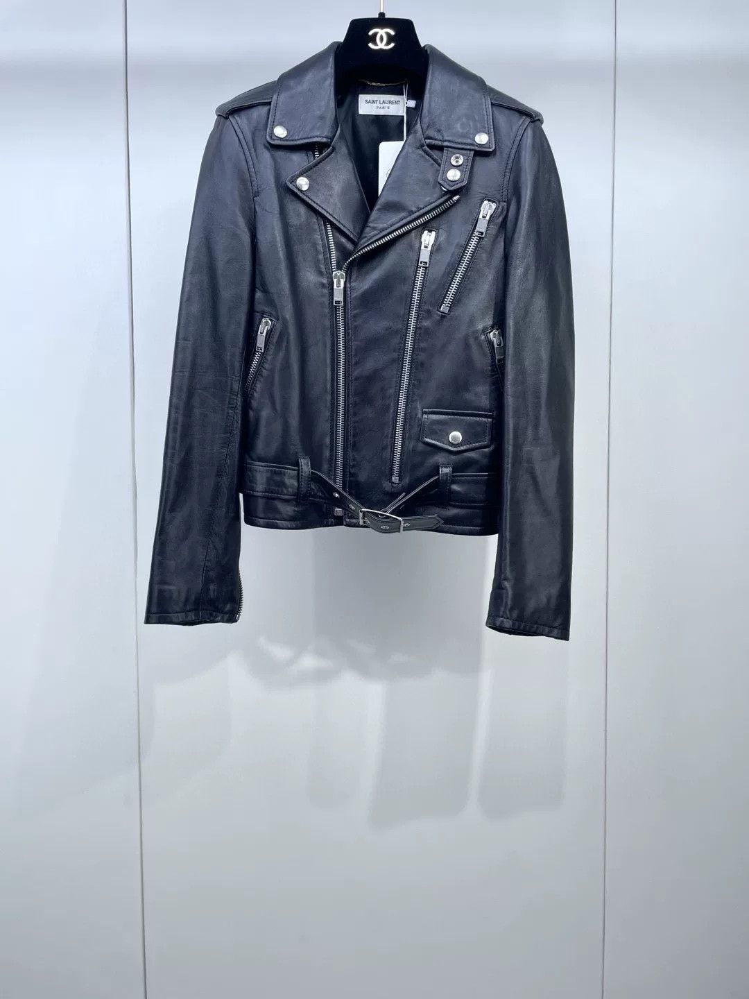 Yves Saint Laurent YSL Saint Laurent Black Biker Leather Jacket Size XS / US 0-2 / IT 36-38 - 1 Thumbnail