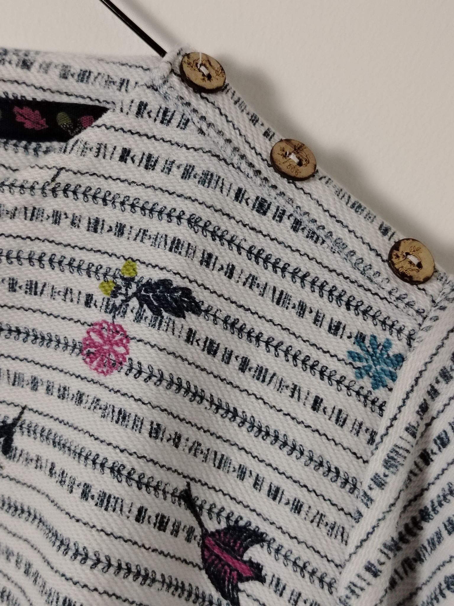 Other Pre-Loved Long Sleeve Jumper Women's M Cotton Stripe Floral Size M / US 6-8 / IT 42-44 - 2 Thumbnail