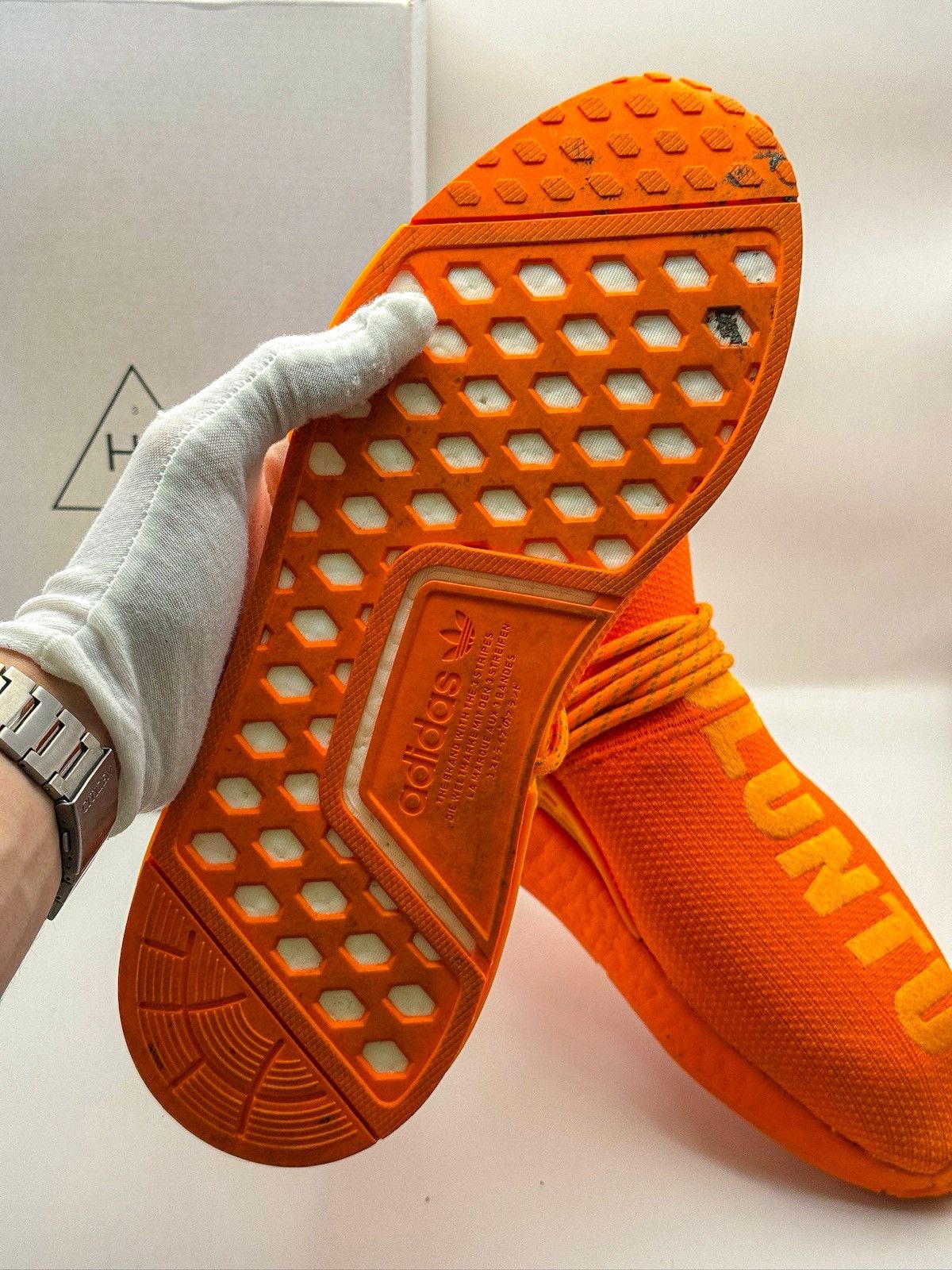 Adidas × Pharrell Adidas x Pharrell Williams NMD Hu Orange Size US 10 / EU 43 - 12 Thumbnail