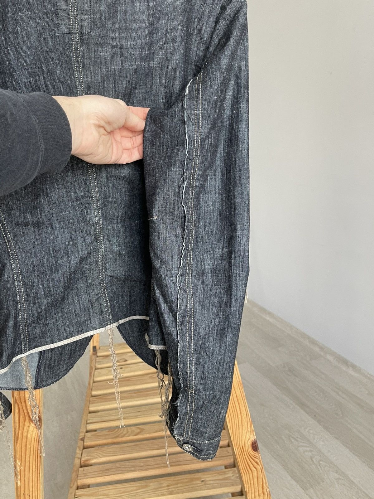 Marithe + Francois Girbaud Marithe Francois Girbaud Avant Garde Denim Blazer Jacket Size M / US 6-8 / IT 42-44 - 13 Thumbnail