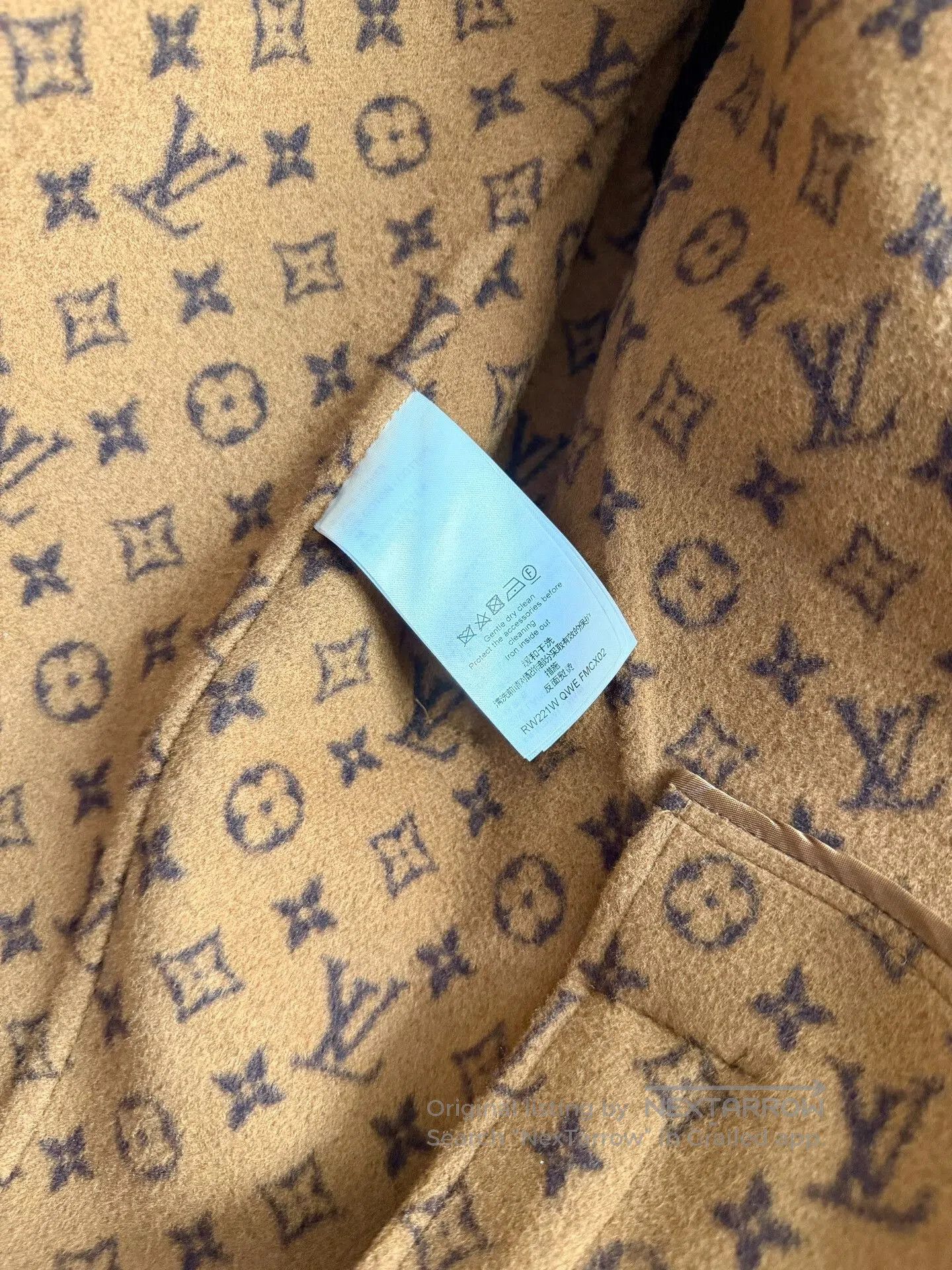Louis Vuitton louis vuitton brown wool printed coat. Size M / US 6-8 / IT 42-44 - 4 Thumbnail