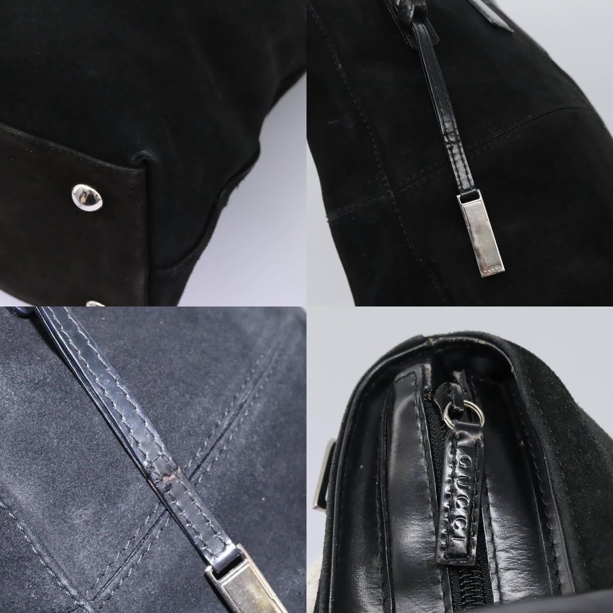 Gucci GUCCI Handbag Suede Black Silver Size ONE SIZE - 11 Thumbnail