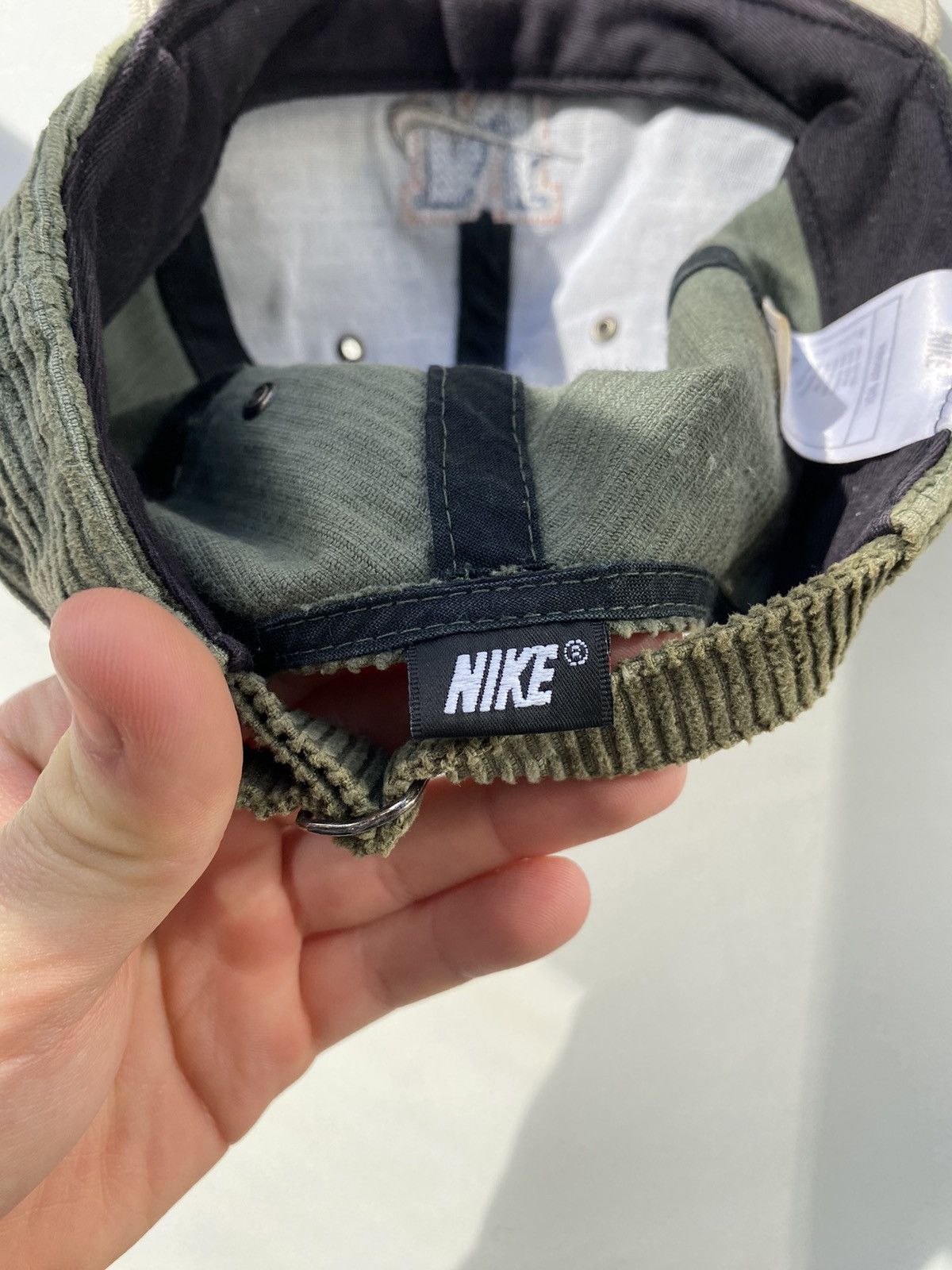 Nike × Vintage Vintage 90s Nike Corduroy Swoosh Snapback Hat Size ONE SIZE - 8 Thumbnail