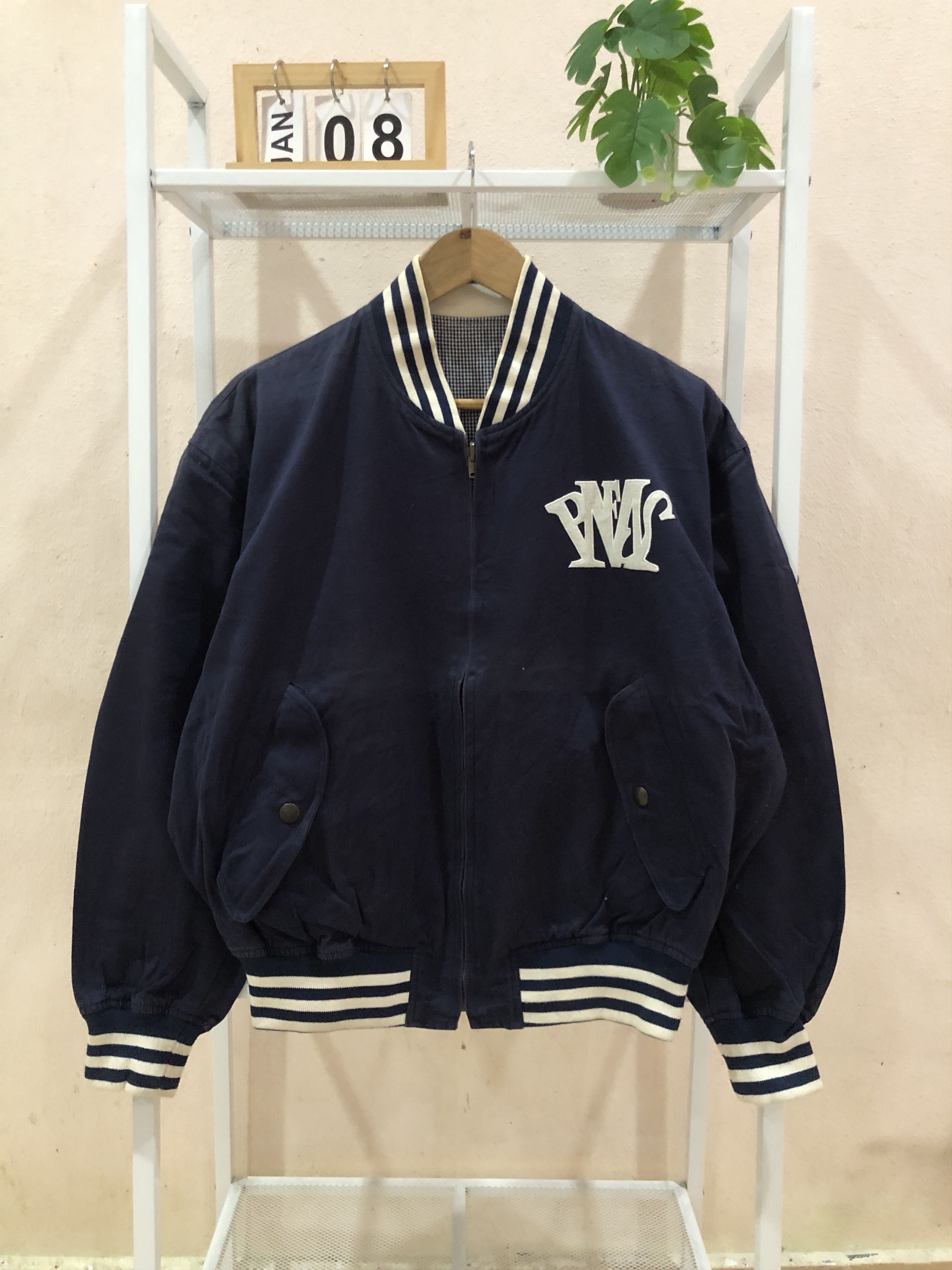Japanese Brand Vintage 80s Paccino Reversible Embroidery Varsity Bomber Size US L / EU 52-54 / 3 - 2 Thumbnail