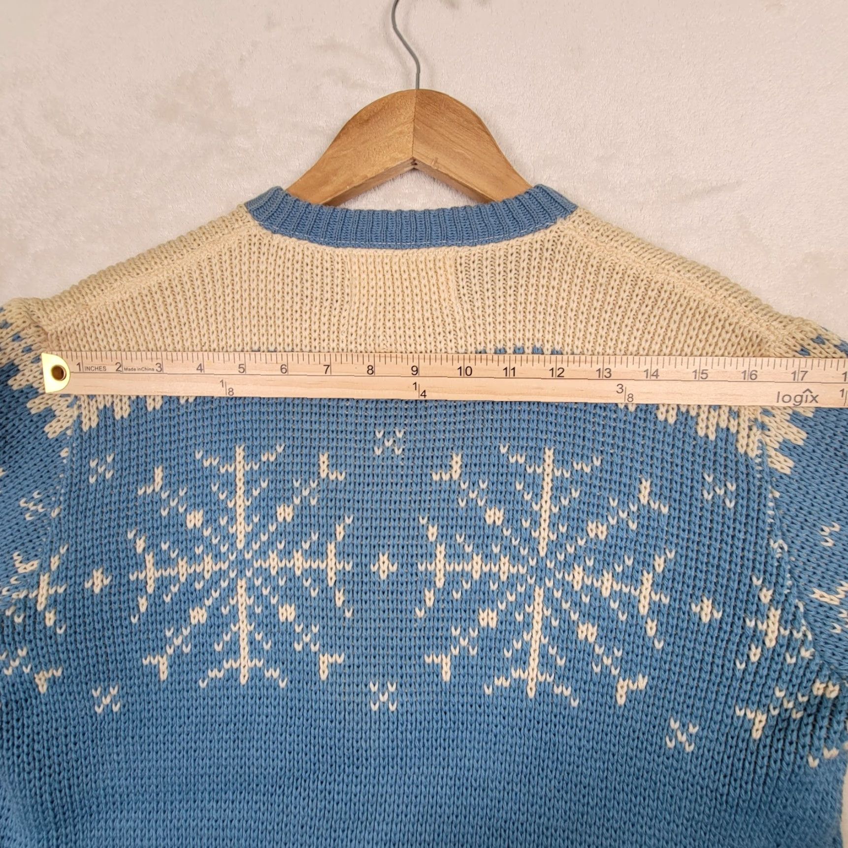 Vintage VINTAGE Jersild Blue Sweater Cardigan Cream Accents Size ML/US Size L 1980s Wool Mens Womens? Size L / US 10 / IT 46 - 7 Thumbnail