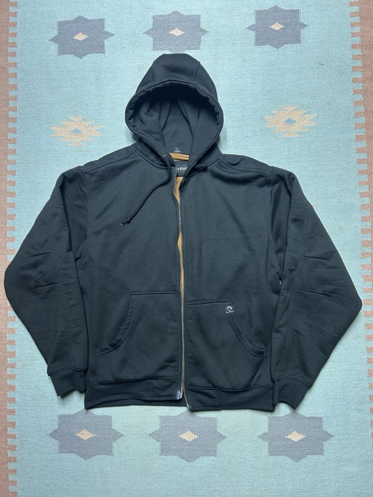 Vintage Dri Duck thermal lined hoodie black BROKEN ZIPPER heavy L Size US L / EU 52-54 / 3 - 1 Thumbnail