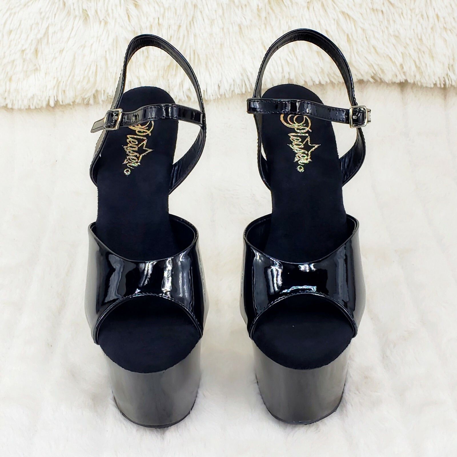 Other Sky 309 Black Patent Silver Rhinestone 7" High Heel Platform Size US 10 / IT 40 - 5 Thumbnail