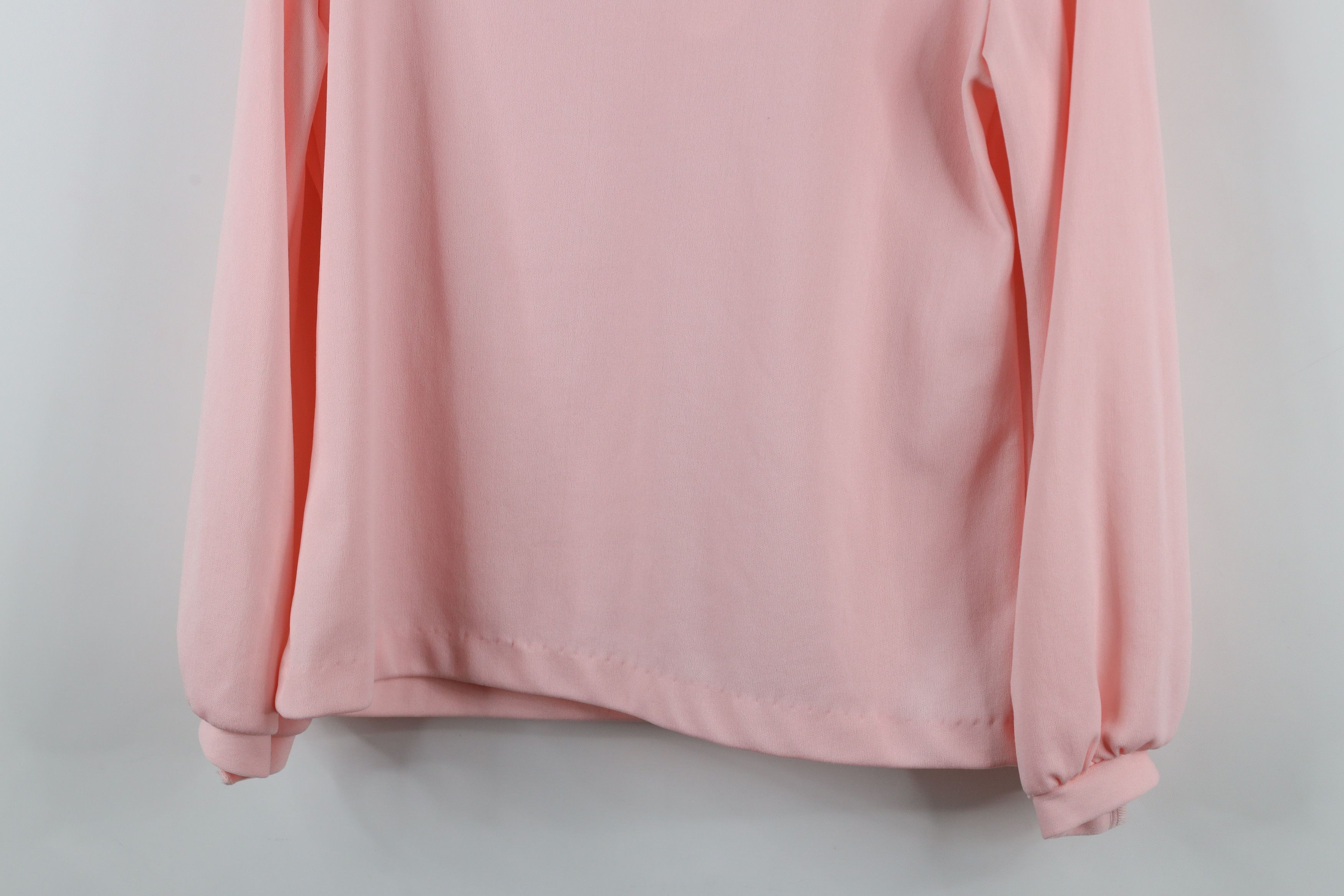 Vintage Vintage 70s Streetwear Collared Long Sleeve Polo Pink USA Size XXL / US 16-18 / IT 52-54 - 9 Thumbnail