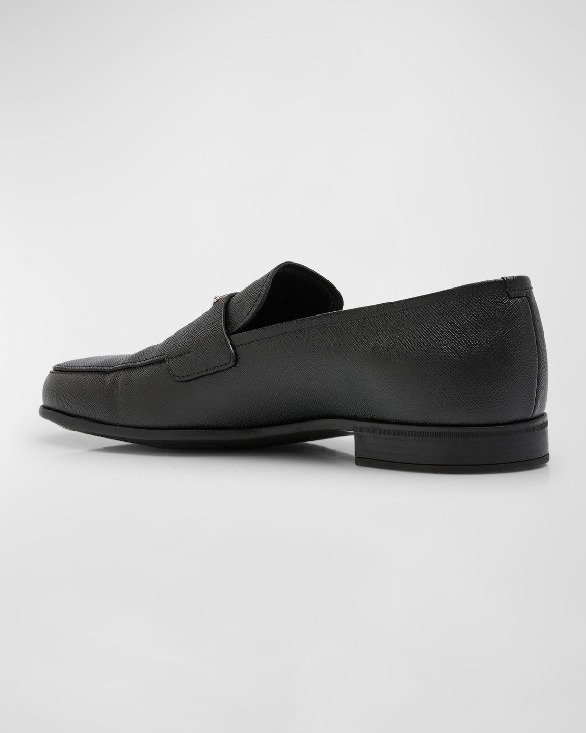 Prada o1mt1gz0925 Triangle Logo Saffiano Leather Loafers Size US 11 / EU 44 - 3 Thumbnail