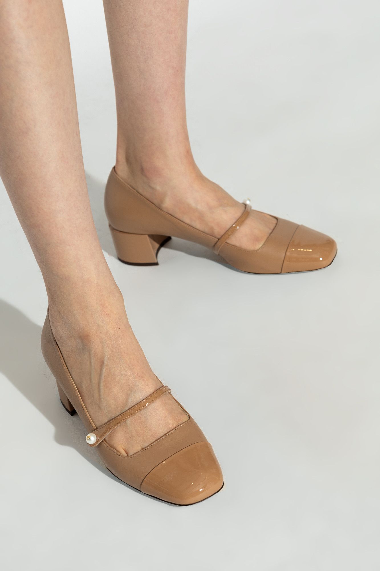 Jimmy Choo o1s22i1n1024 Mary Jane Pumps in Beige Size US 8 / IT 38 - 2 Thumbnail