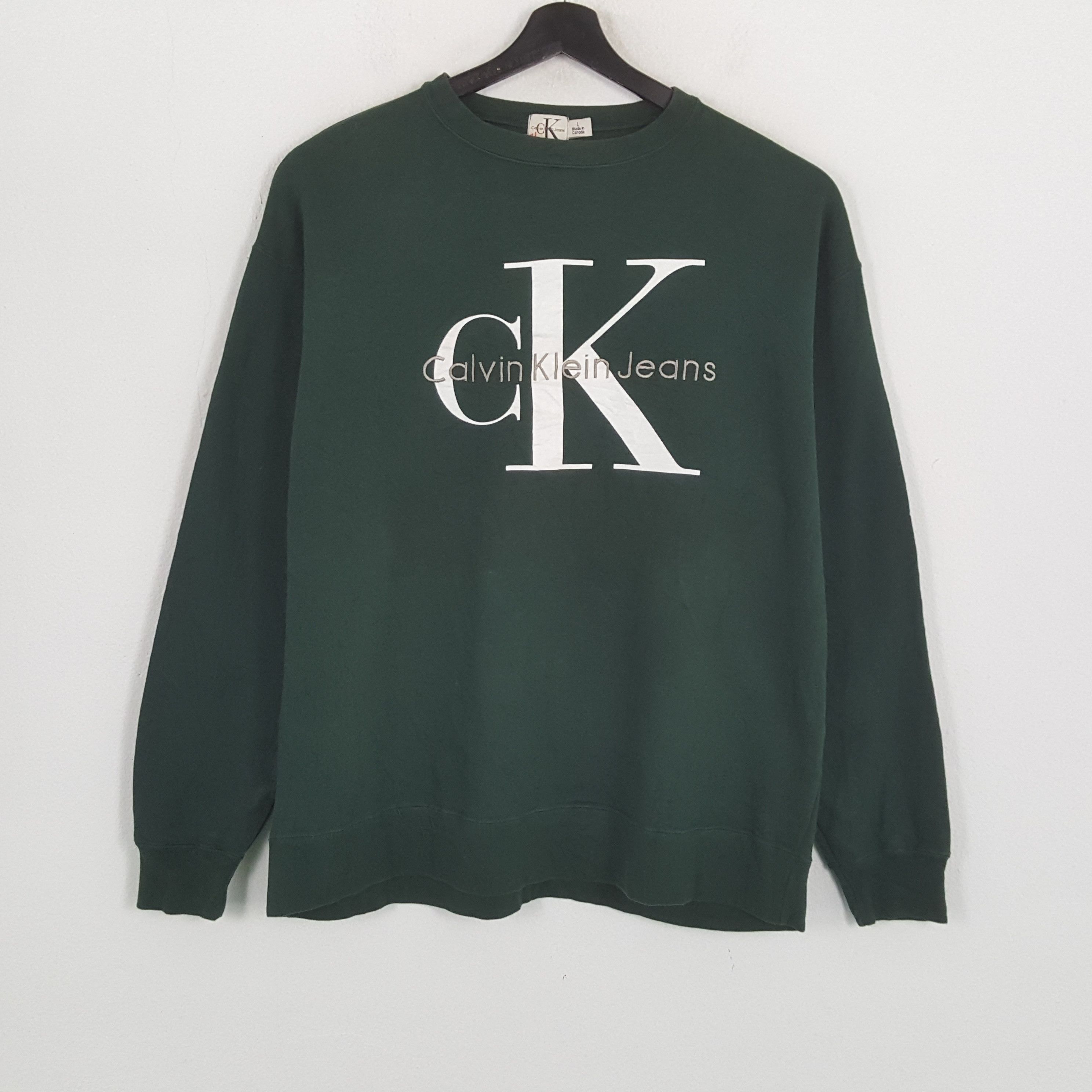 Calvin Klein × Vintage CALVIN KLEIN Logo Spellout Design Swetashirt Size US XL / EU 56 / 4 - 1 Thumbnail
