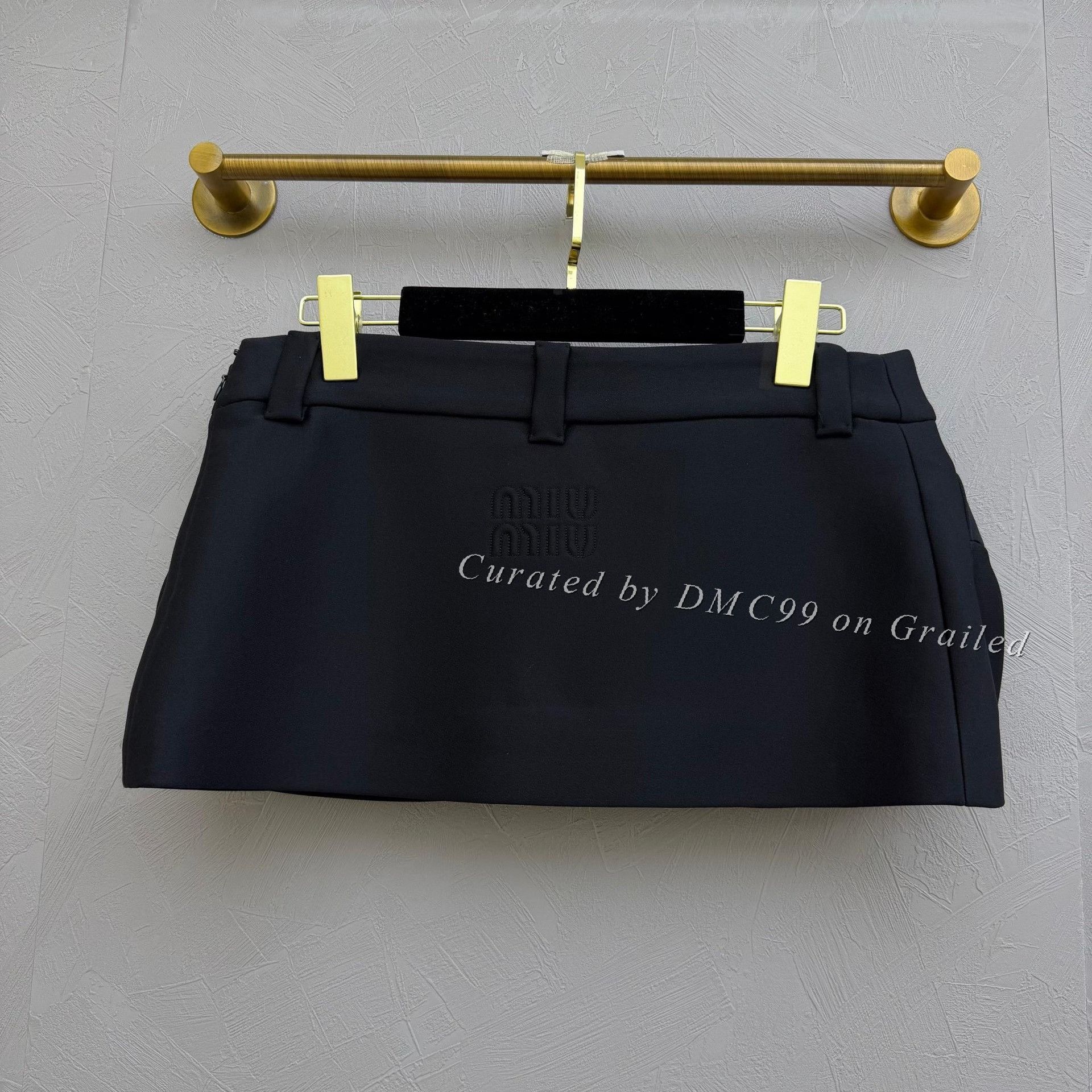 Miu Miu Miumiu Embossed Logo Wool Blend Utility Skirt Size 36" / US 14 / IT 50 - 1 Thumbnail