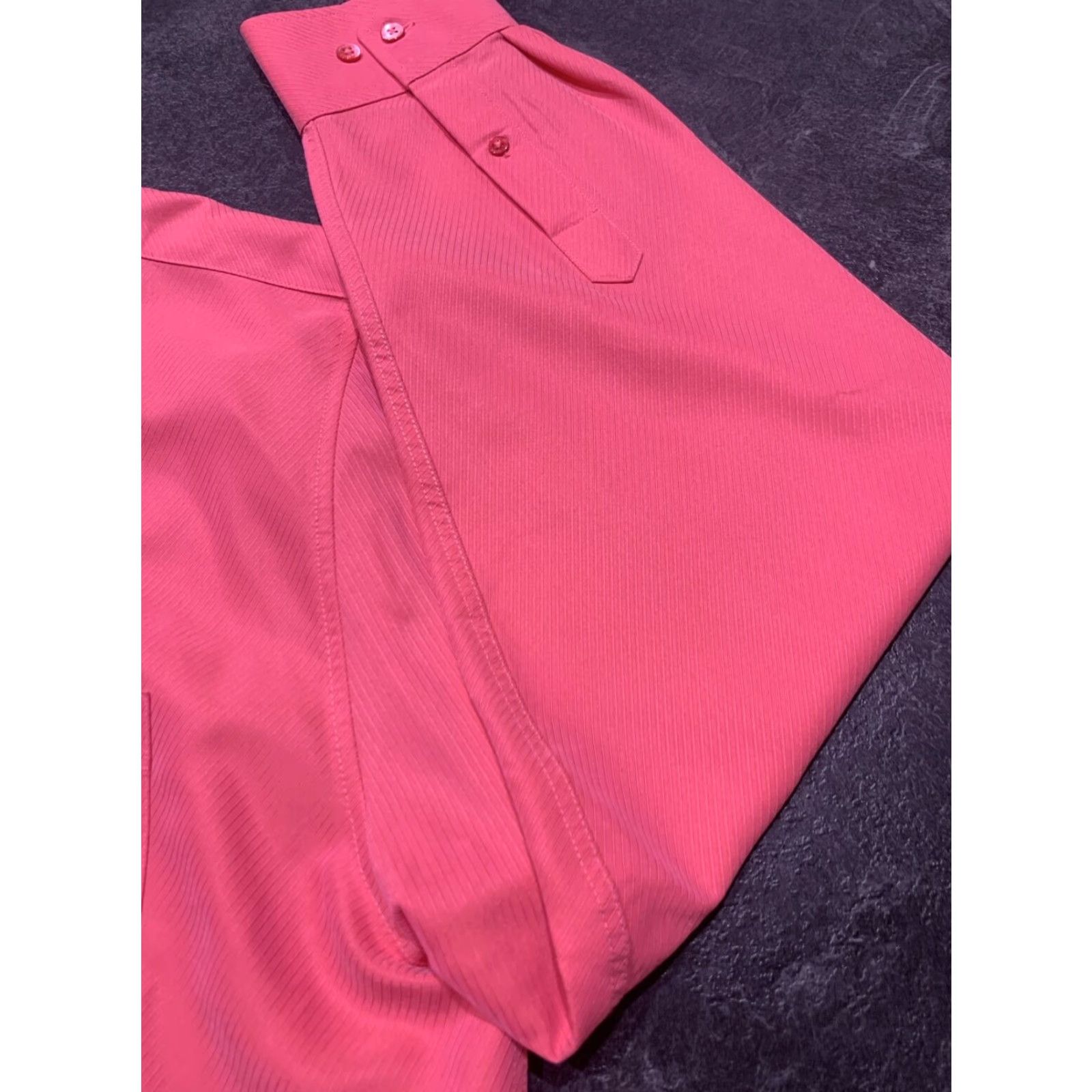 BUGATCHI VINTAGE Bugatchi Uomo Dress Shirt Long Sleeve Adult Large Pink Preowned Mens Size 42R - 2 Thumbnail