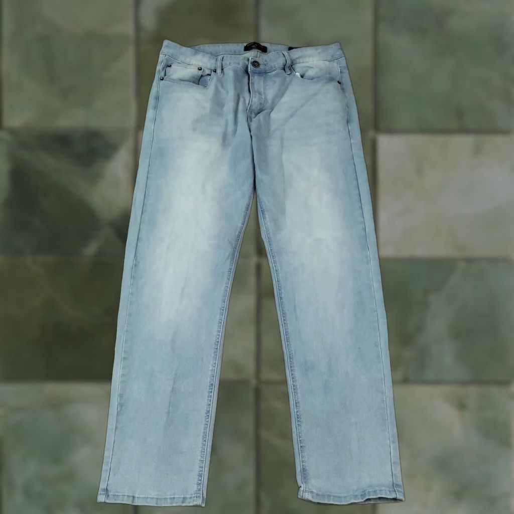 Ring Of Fire Ring of Fire Jeans Mens Size 34x28 Blue Denim Slim Fit Straight Casual Stretch Jeans Size US 34 / EU 50 - 1 Thumbnail