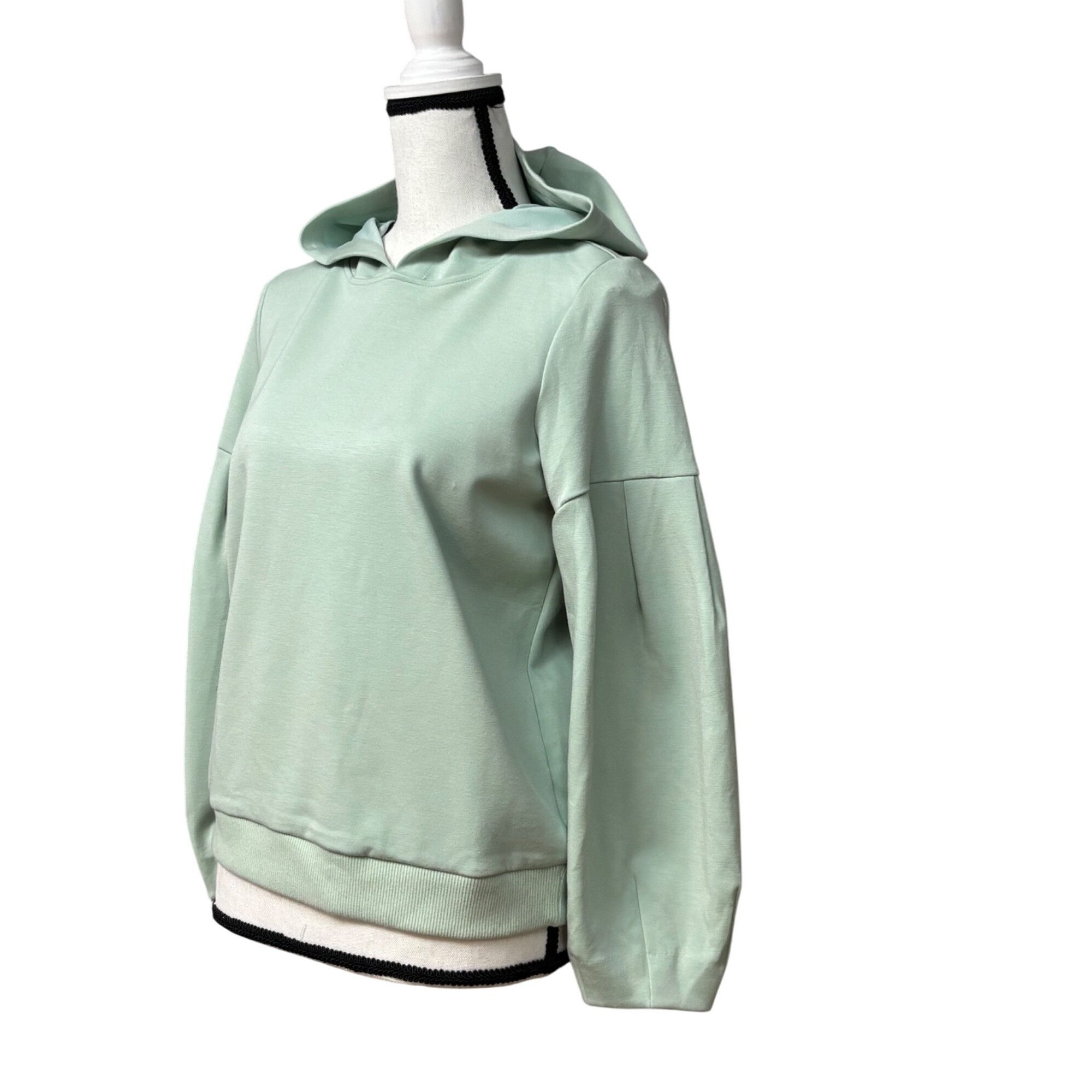 Alfani Alfani Petite Scuba Balloon-Sleeve Hoodie, Aqua Foam, Sz. Size ONE SIZE - 3 Thumbnail